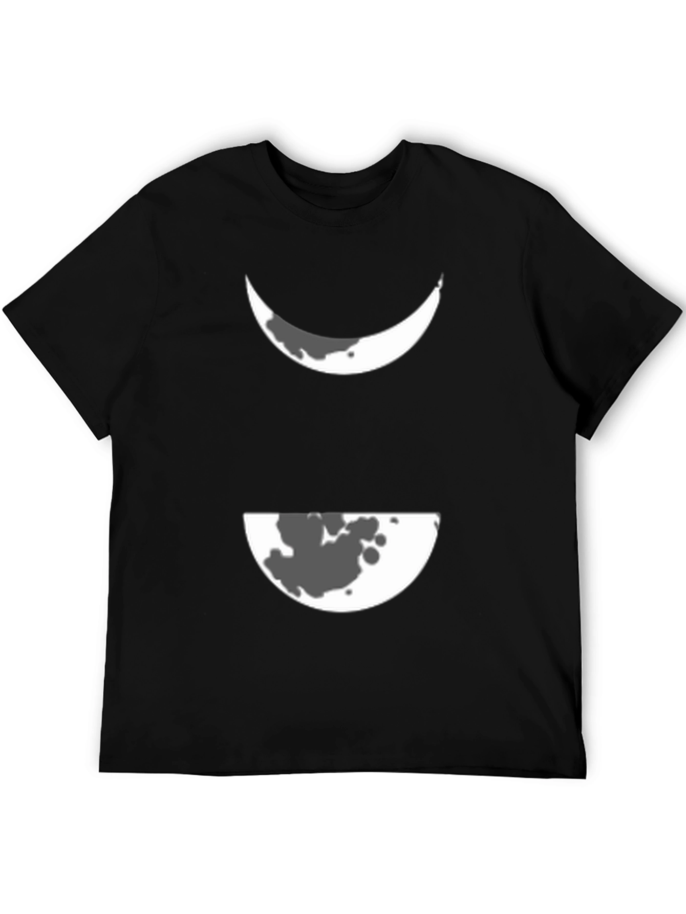Black Lunar Phase Graphic Tee - Modern Black T-Shirt view 5