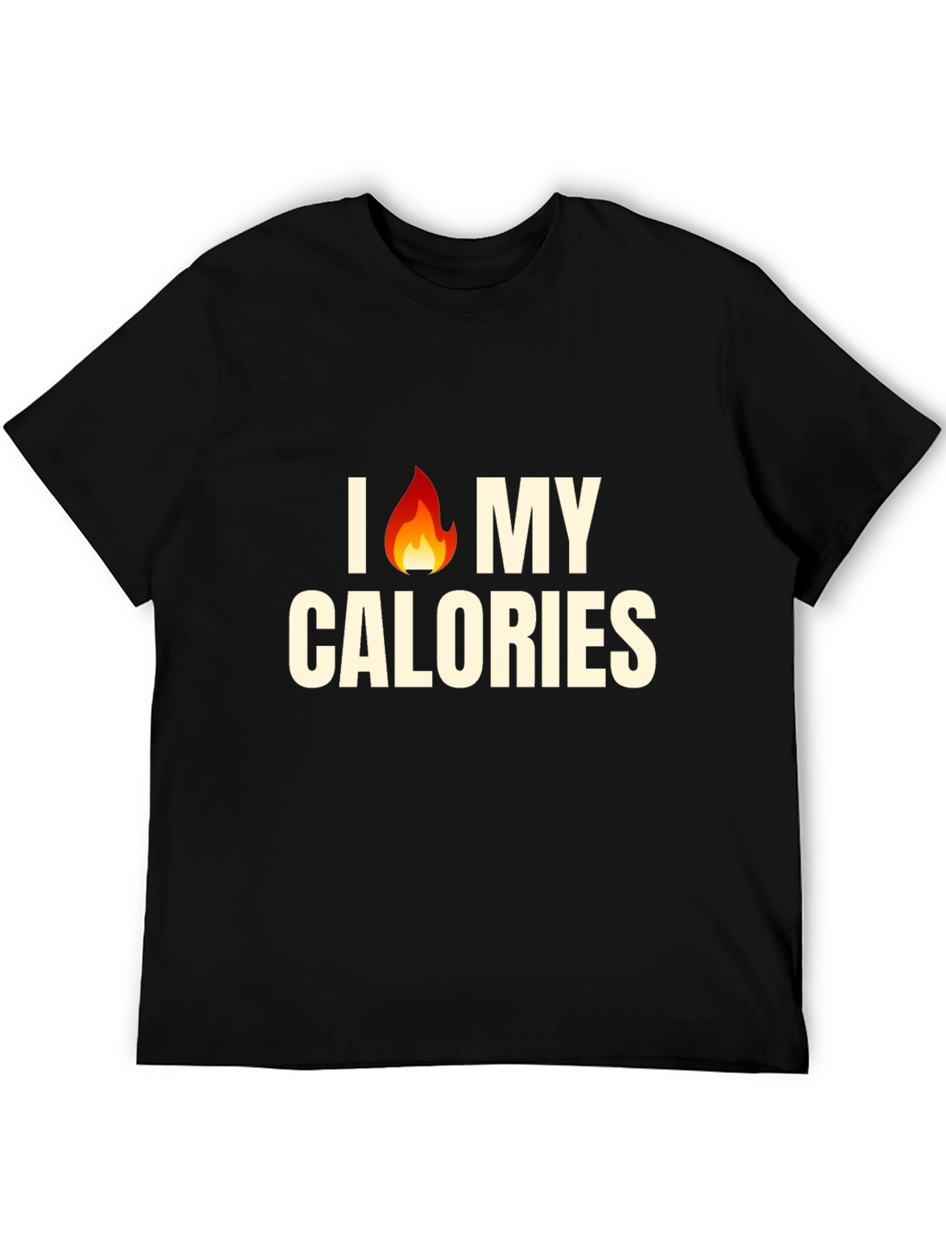 Black I Burn My Calories T-Shirt - Funny Gym Workout Tee view 5