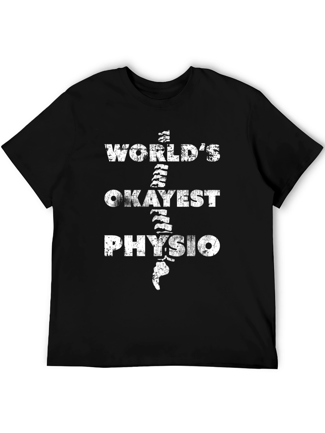 Black World's Okayest Physio T-Shirt - Funny Physical Therapist Tee view 5