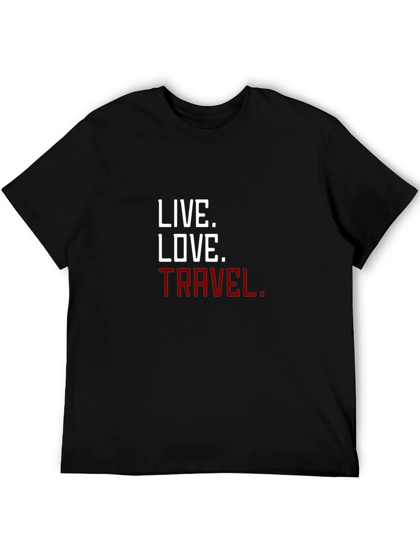 Black Live Love Travel Graphic Tee - Stylish Black T-Shirt view 5