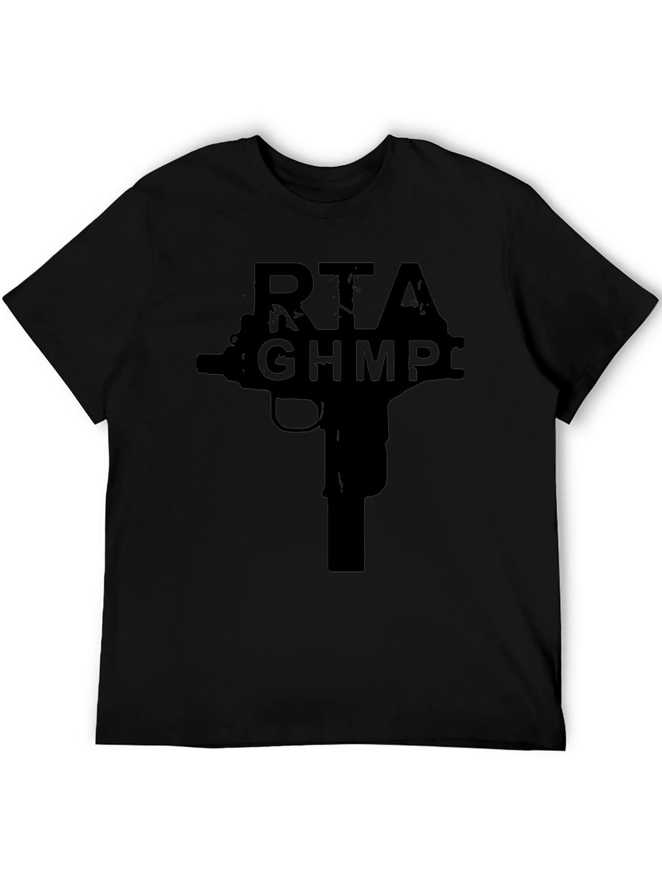 Black RTAGHMPC Gun Graphic Black T-Shirt view 5