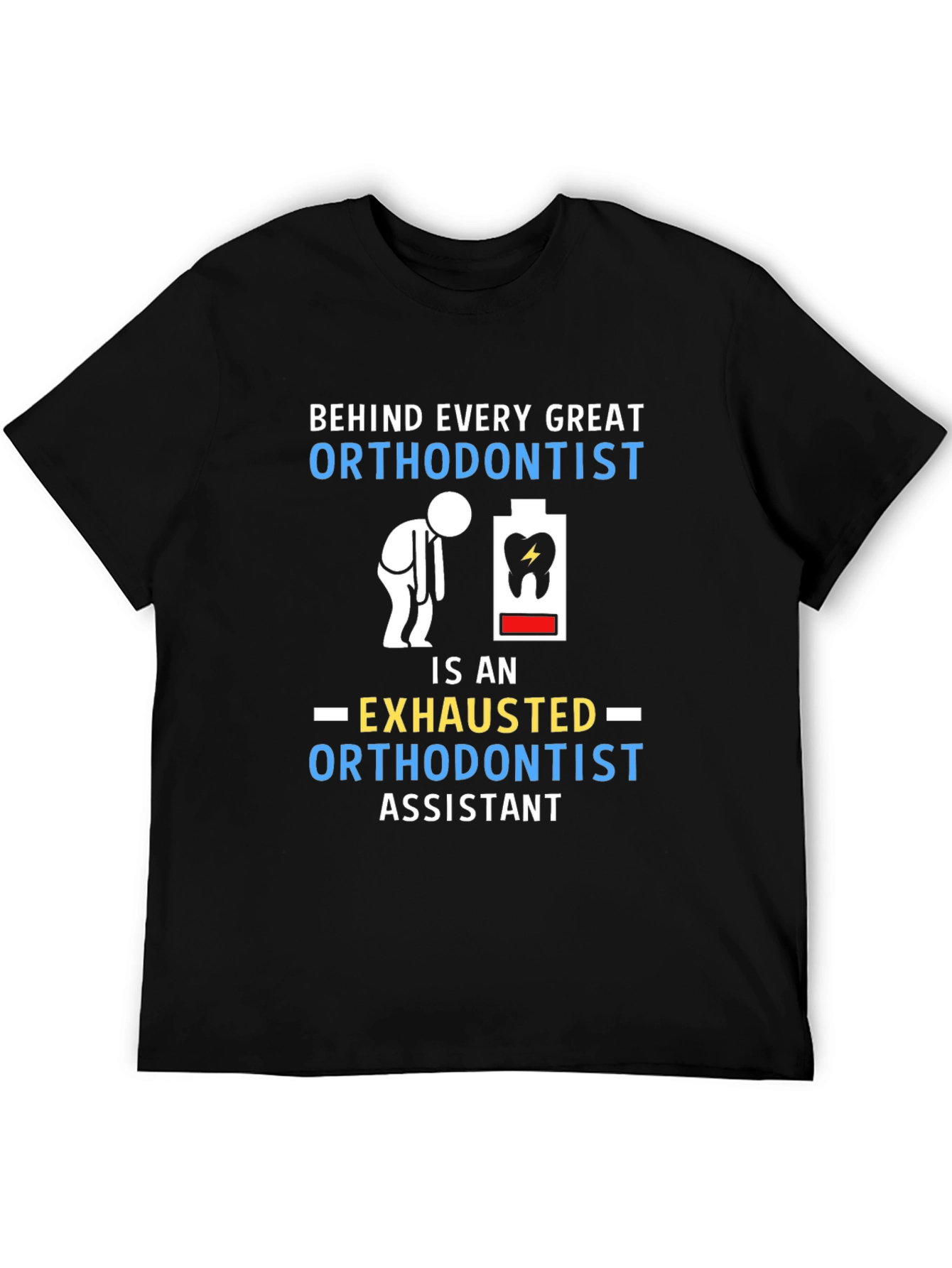 Black Orthodontist Assistant T-Shirt Funny Orthodontist Tee view 5