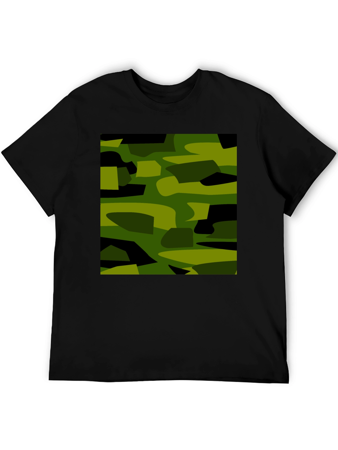 Black Camouflage Graphic Print Black T-Shirt view 5