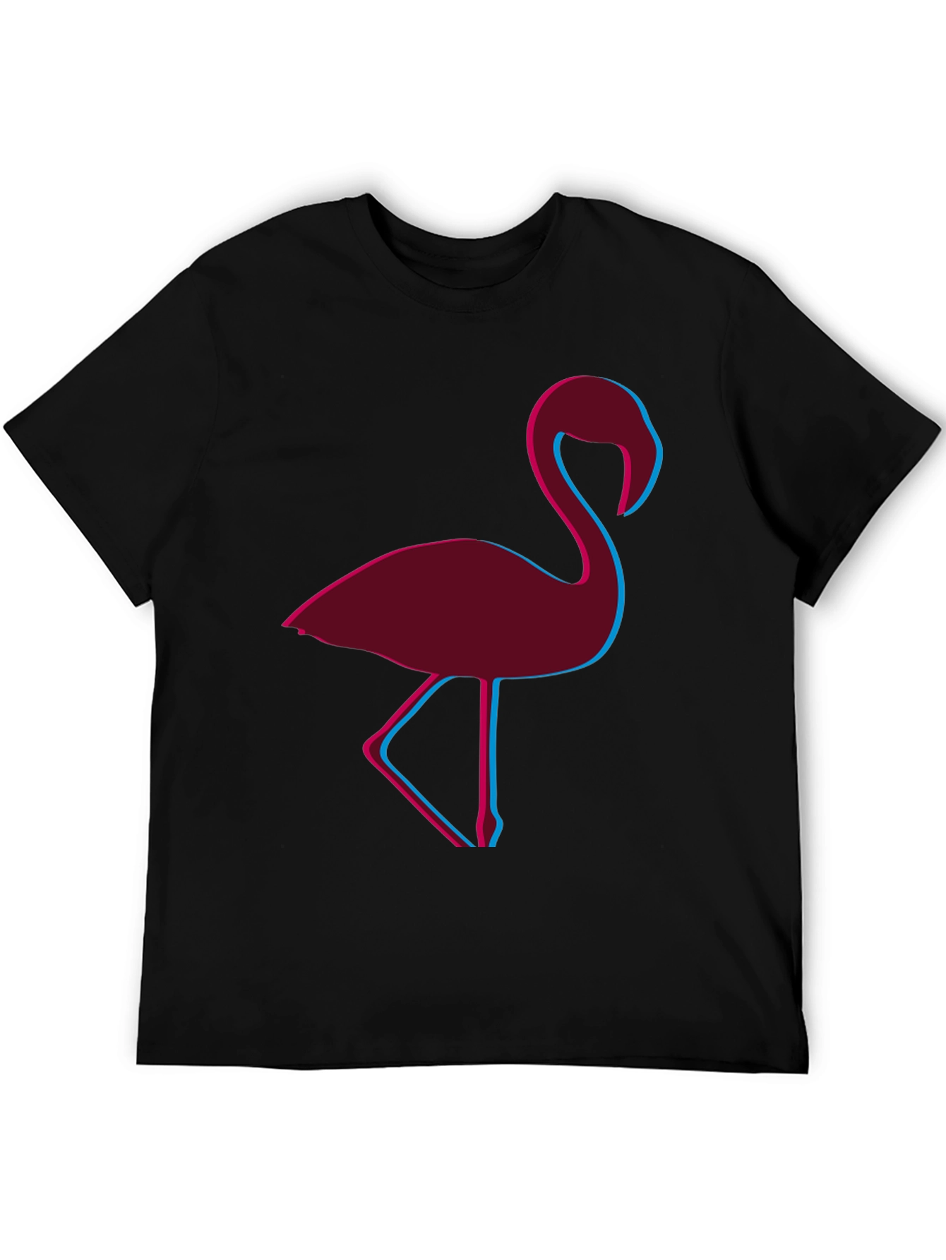 Black Retro Flamingo Graphic Tee view 5