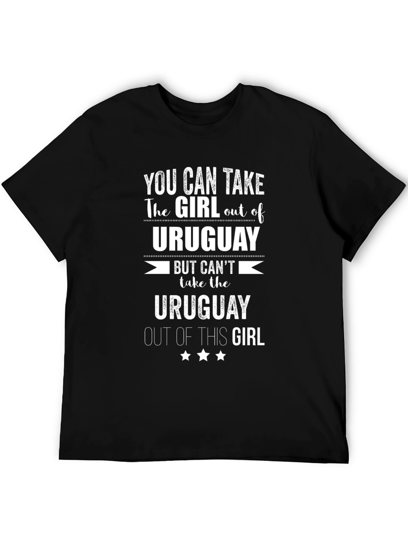 Black Uruguay Girl T-Shirt - Novelty Graphic Tee view 5