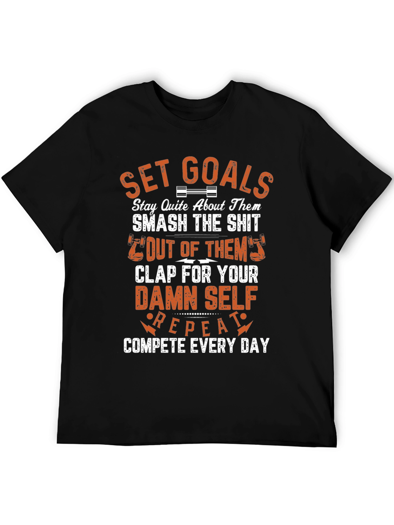 Black Motivational Workout T-Shirt view 5