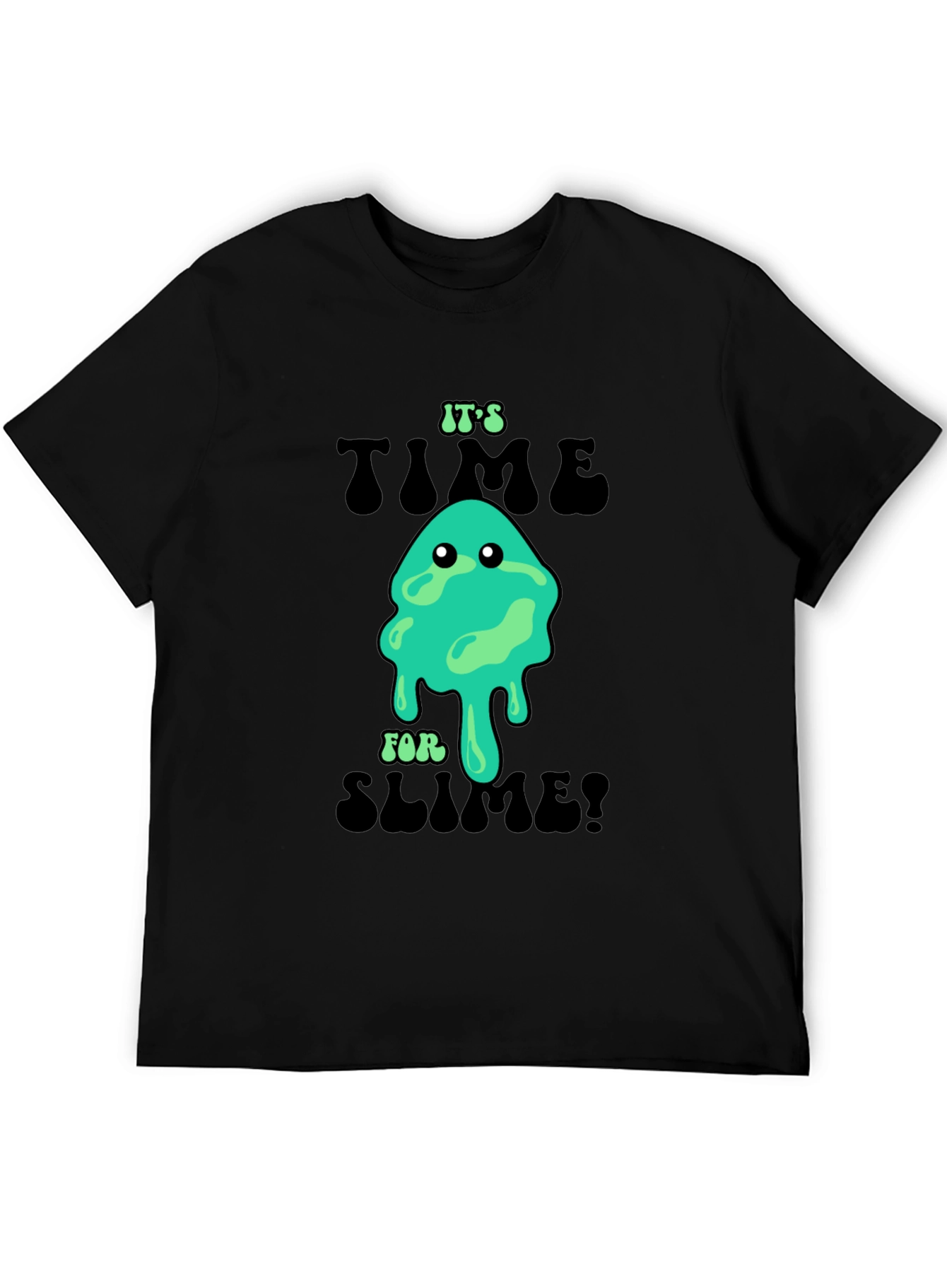 Black It's Time for Slime! Novelty Graphic T-Shirt view 5