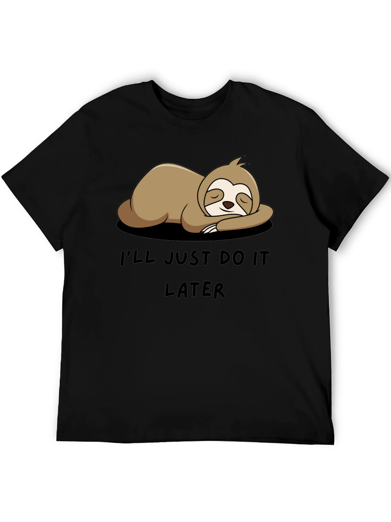 Black Sloth Do It Later Funny Graphic Tee view 5