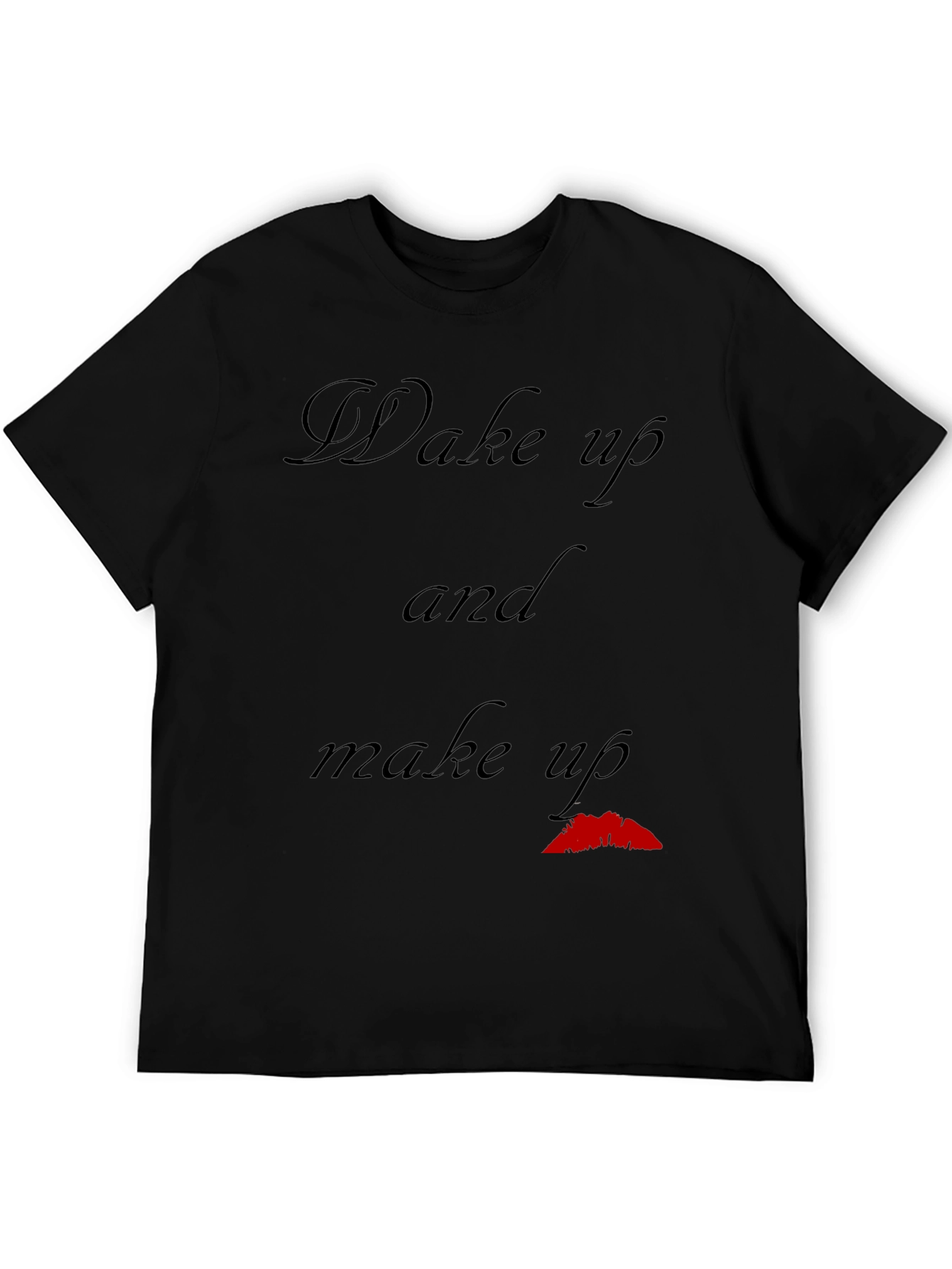 Black Wake Up and Make Up Graphic T-Shirt view 5