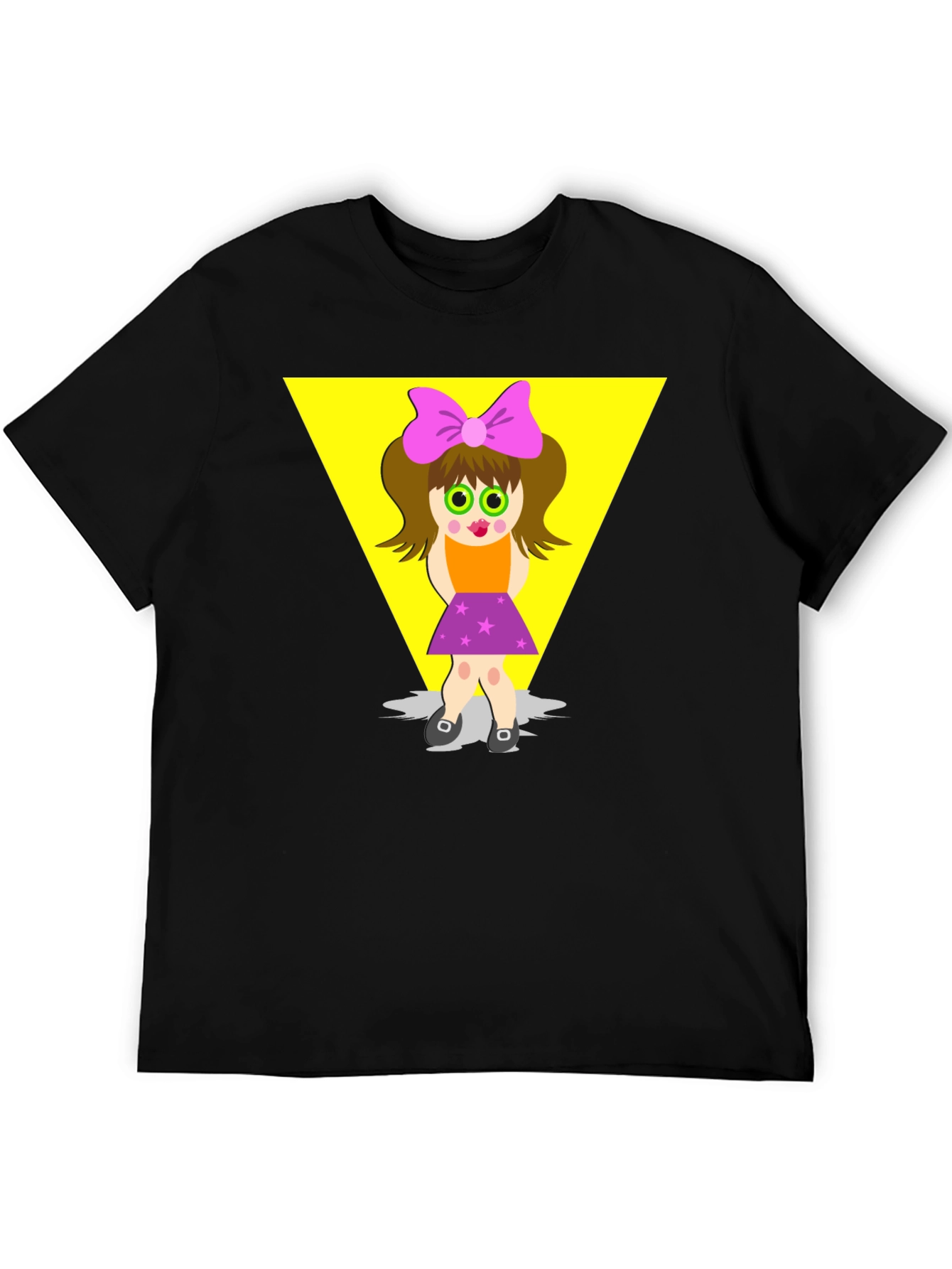 Black Cartoon Girl Graphic Tee - Funky Style view 5