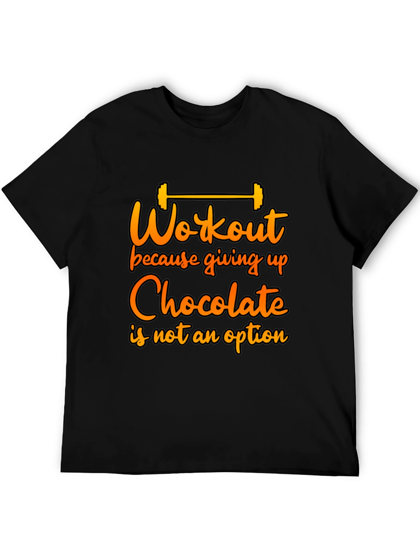 Black Workout For Chocolate Graphic Tee - Funny Fitness Shirt view 5