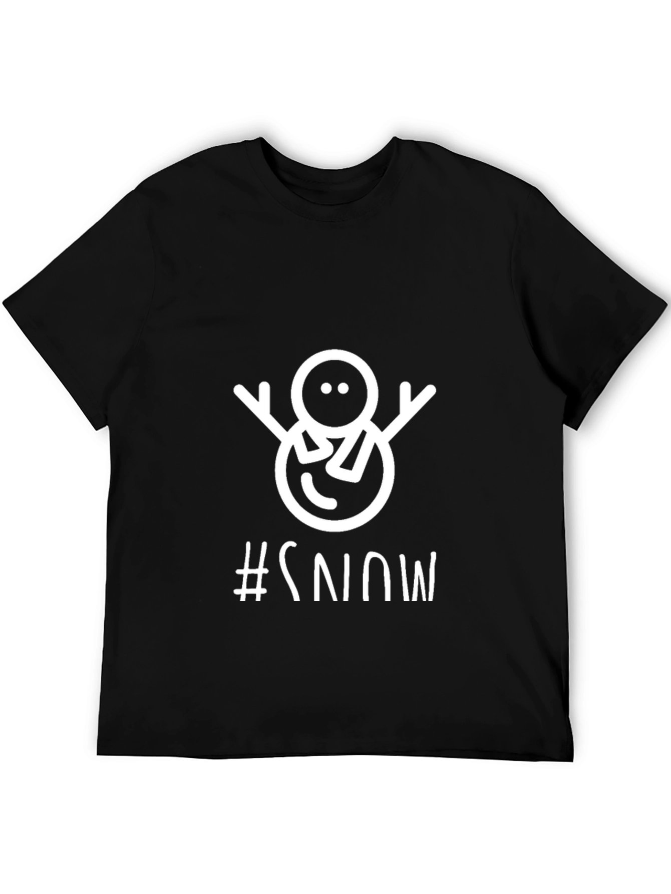 Black Snowman Graphic Tee - Winter Holiday T-Shirt view 5