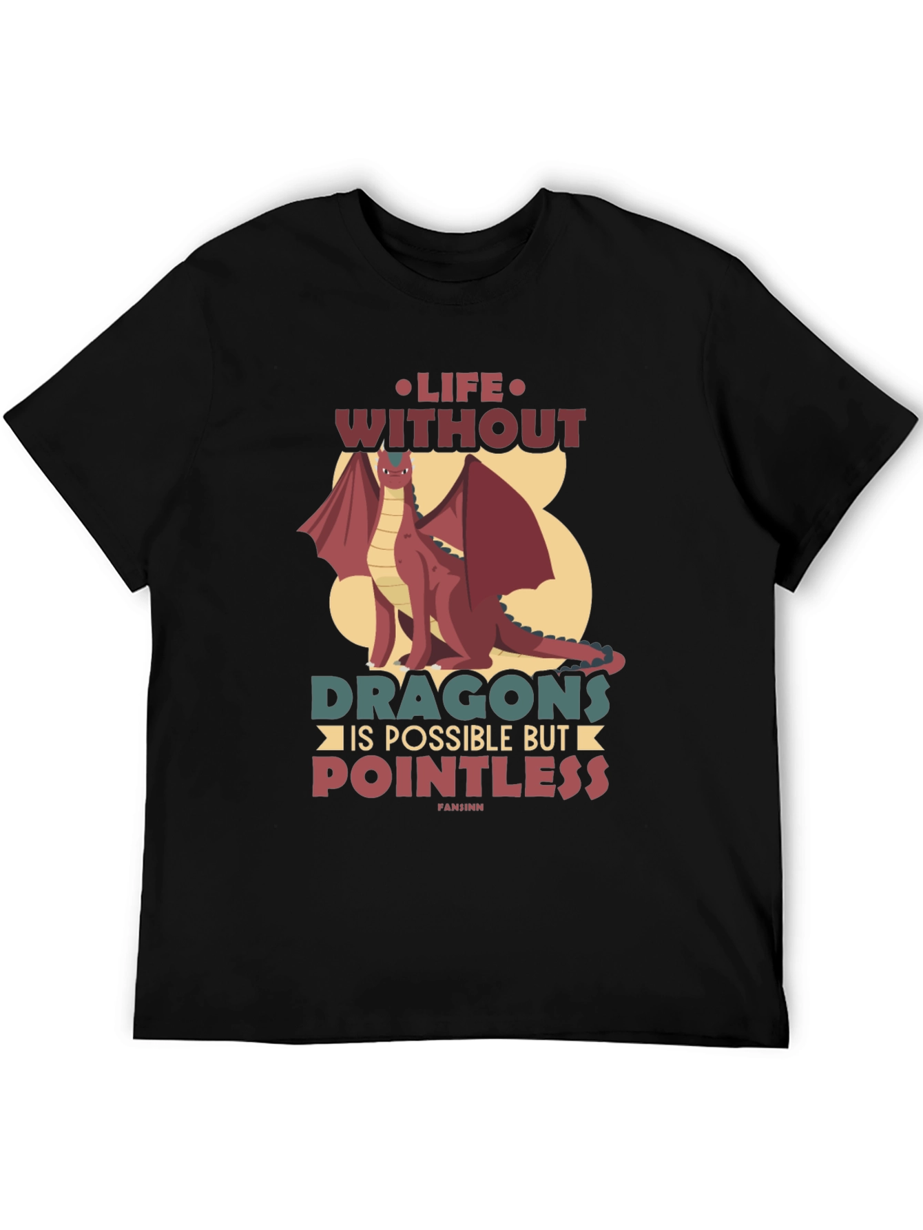 Black Life Without Dragons T-Shirt - Pointless Tee view 5