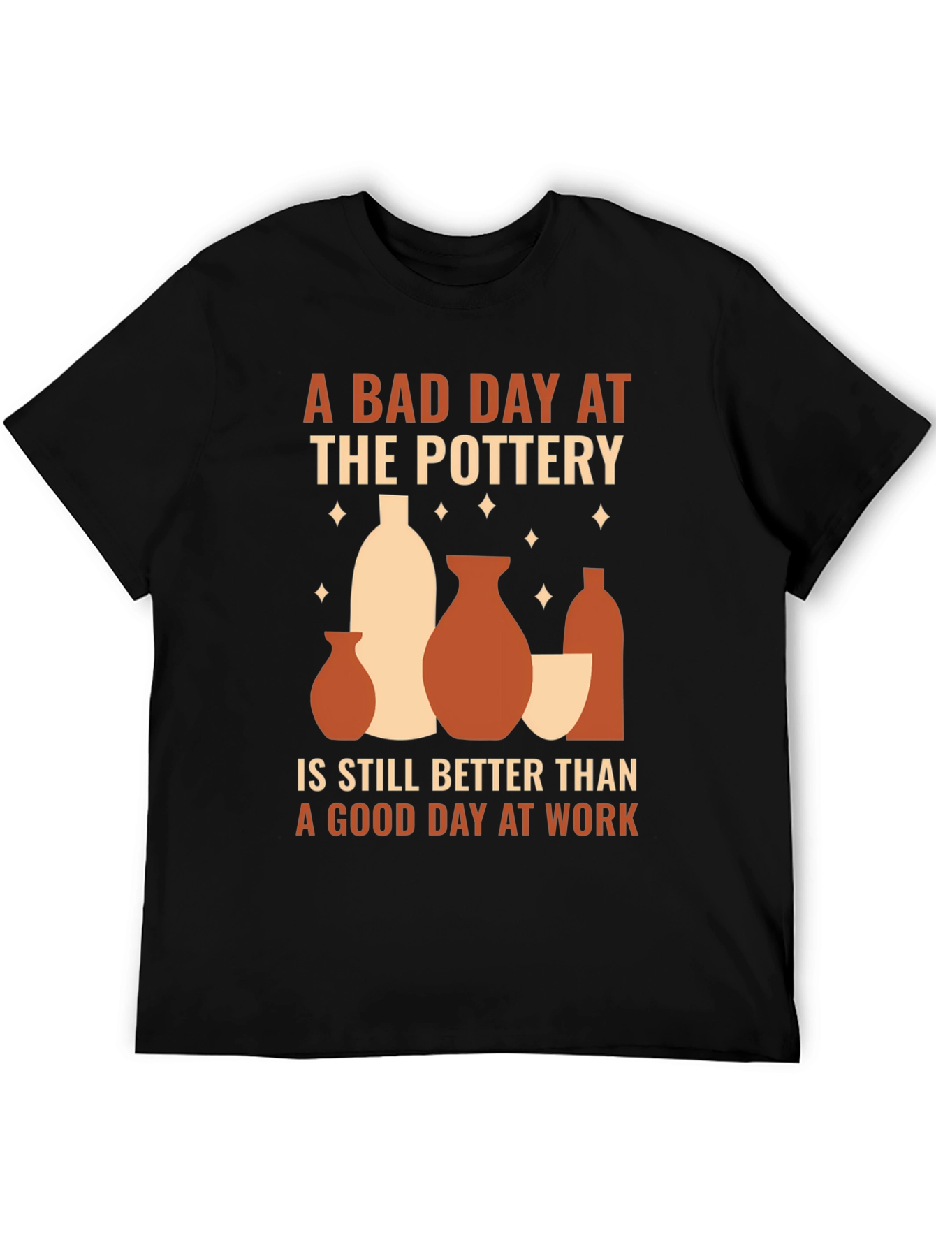 Black Pottery Lover T-Shirt, Bad Day Pottery Better Than Work view 5