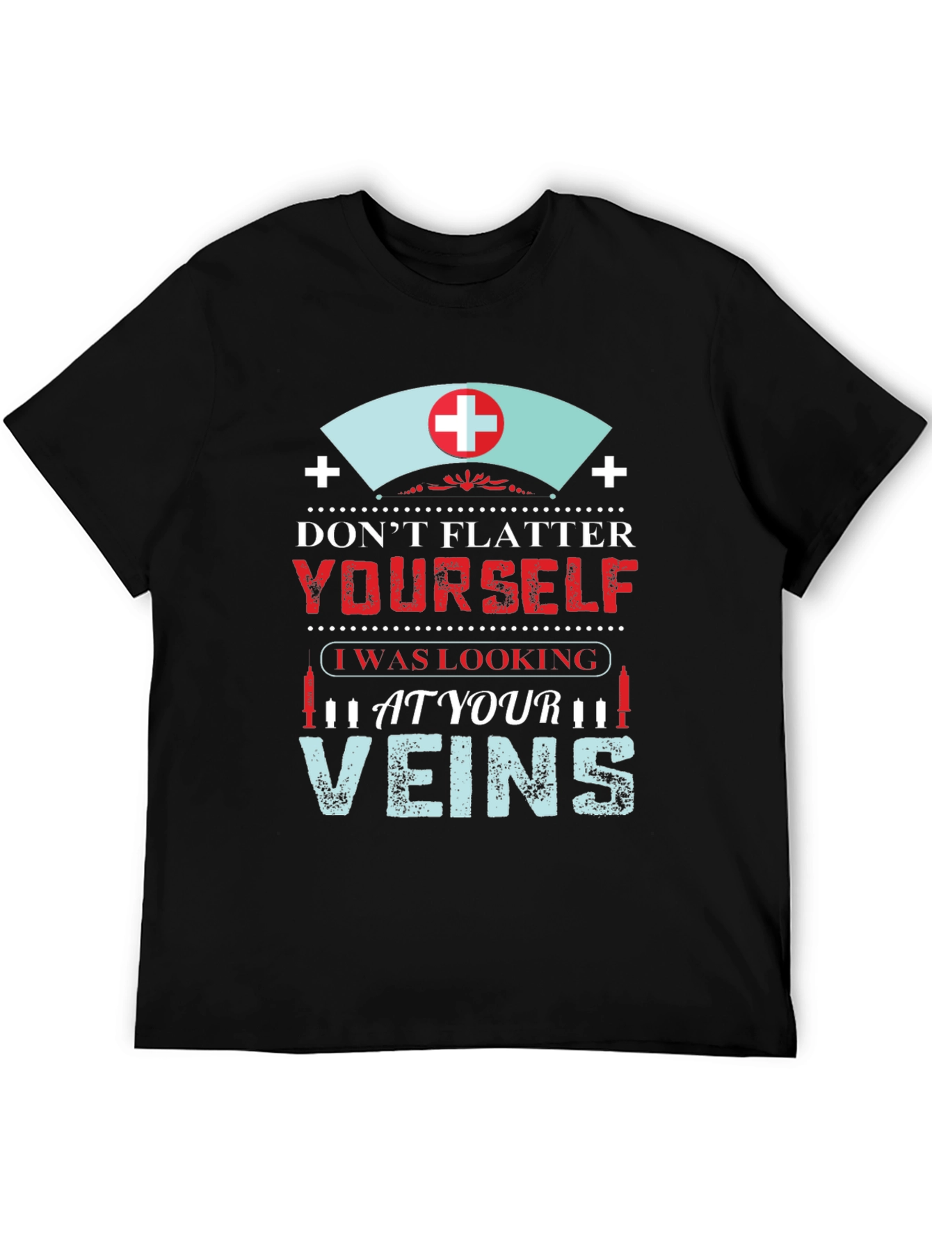Black Funny Nurse Vein T-Shirt view 5