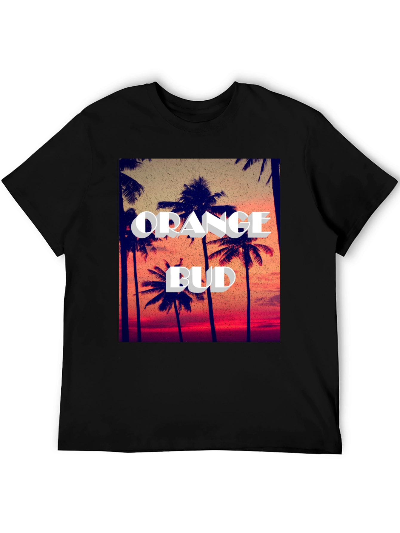 Orange Bud Palm Tree Graphic Tee - Summer Vibes - 5