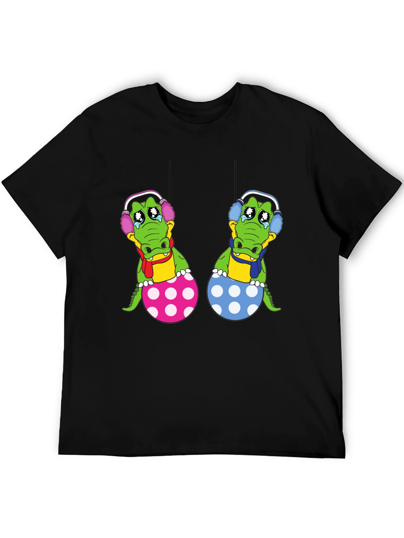 Black Crying Gator Easter Egg Graphic Tee view 5
