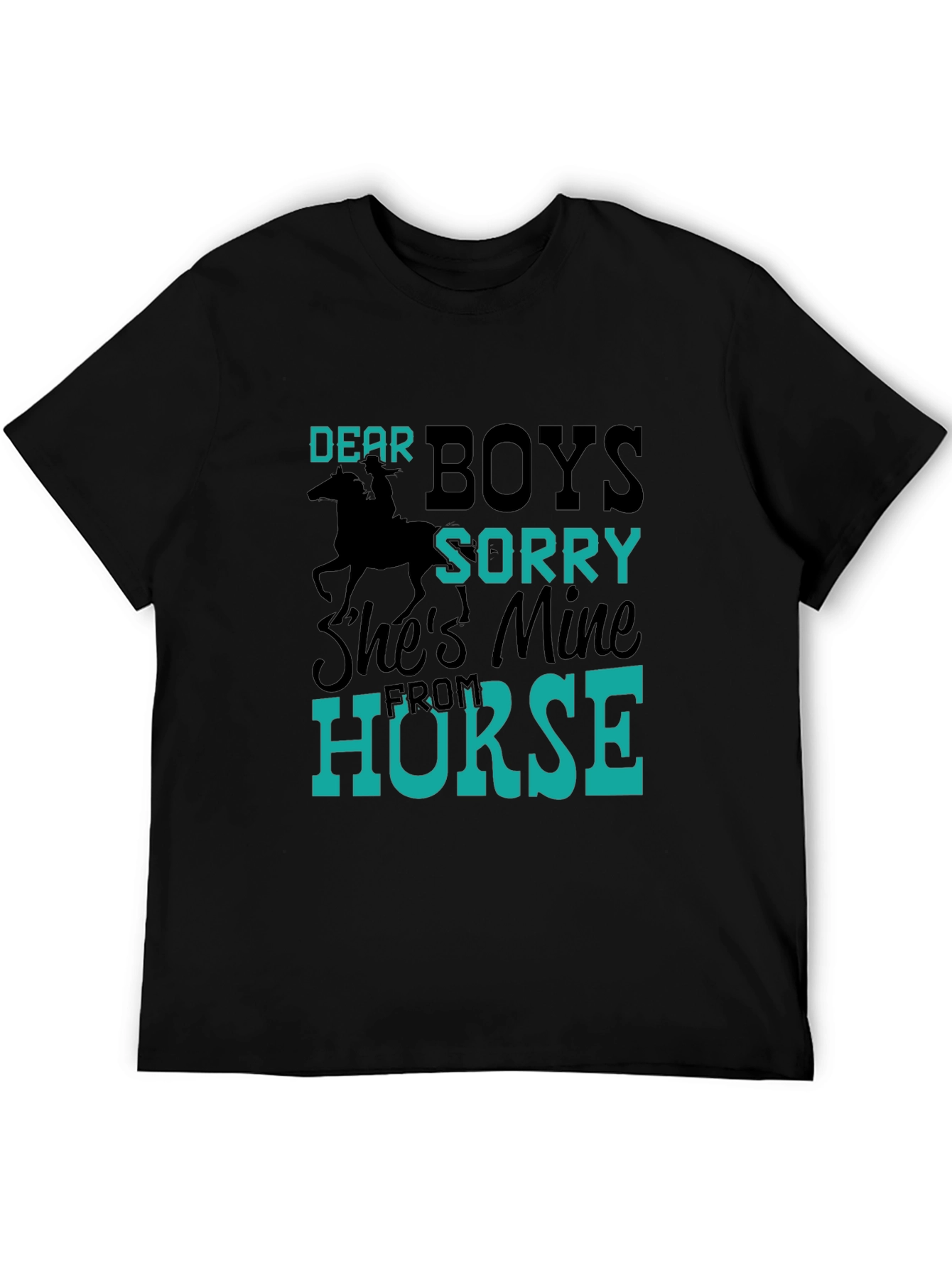 Black Funny Dear Boys Horse Lover T-Shirt view 5