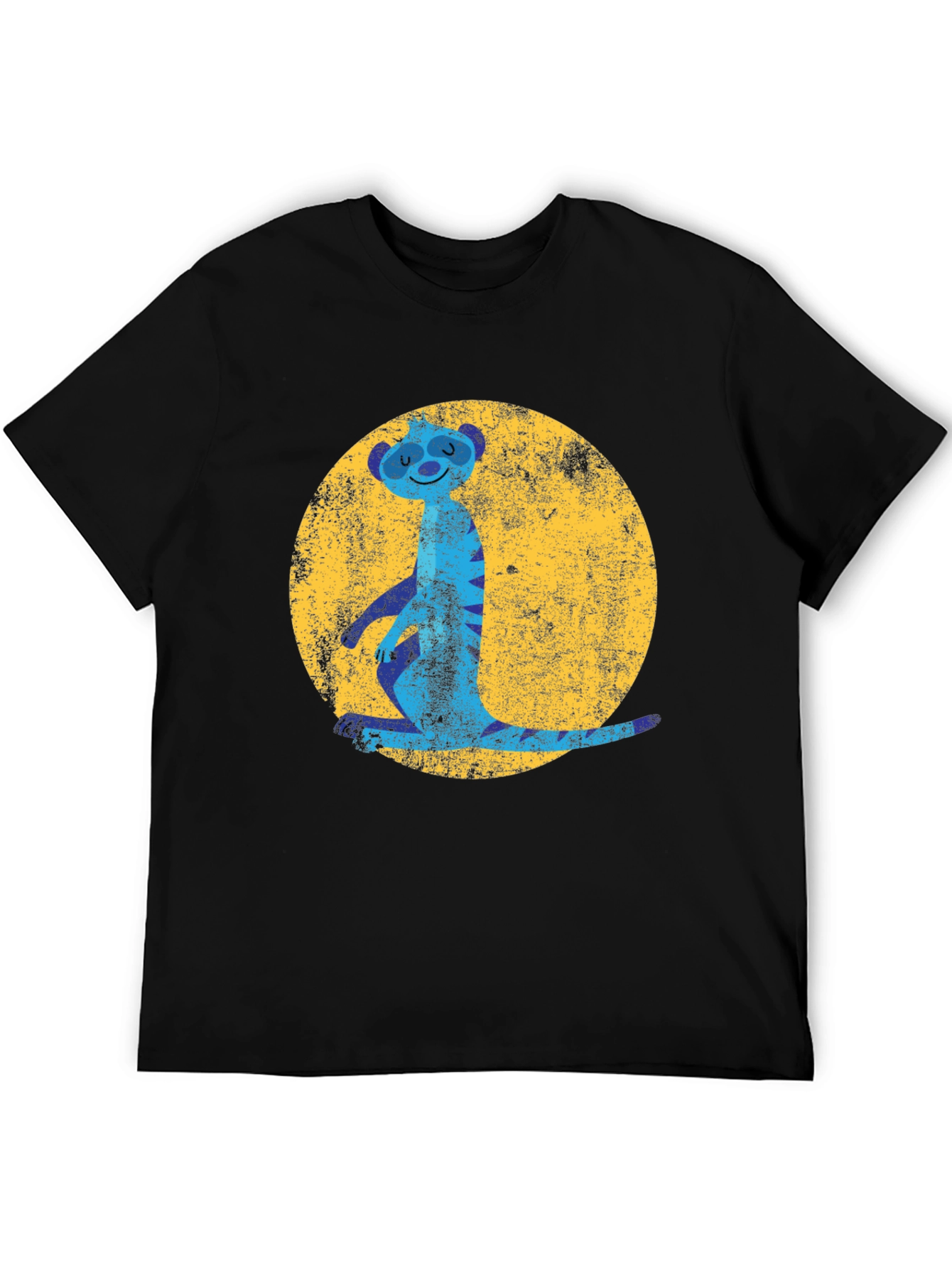 Black Meerkat Moon Men's Graphic Tee - Black view 5