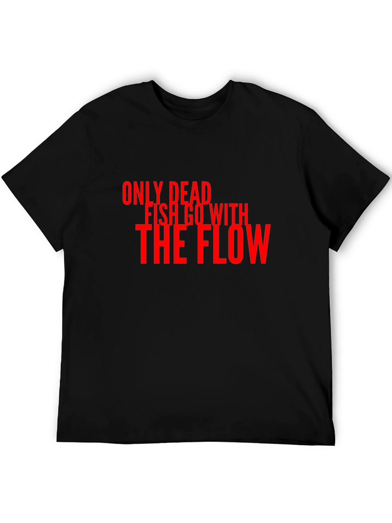 Black Dead Fish Flow T-Shirt - Bold Slogan Tee view 5