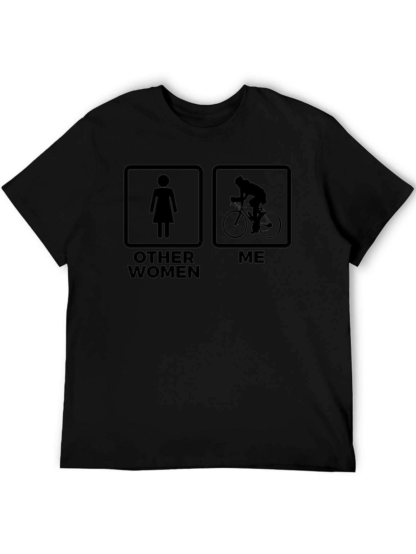 Black Cyclist Humor T-Shirt: Other Women vs. Me view 5