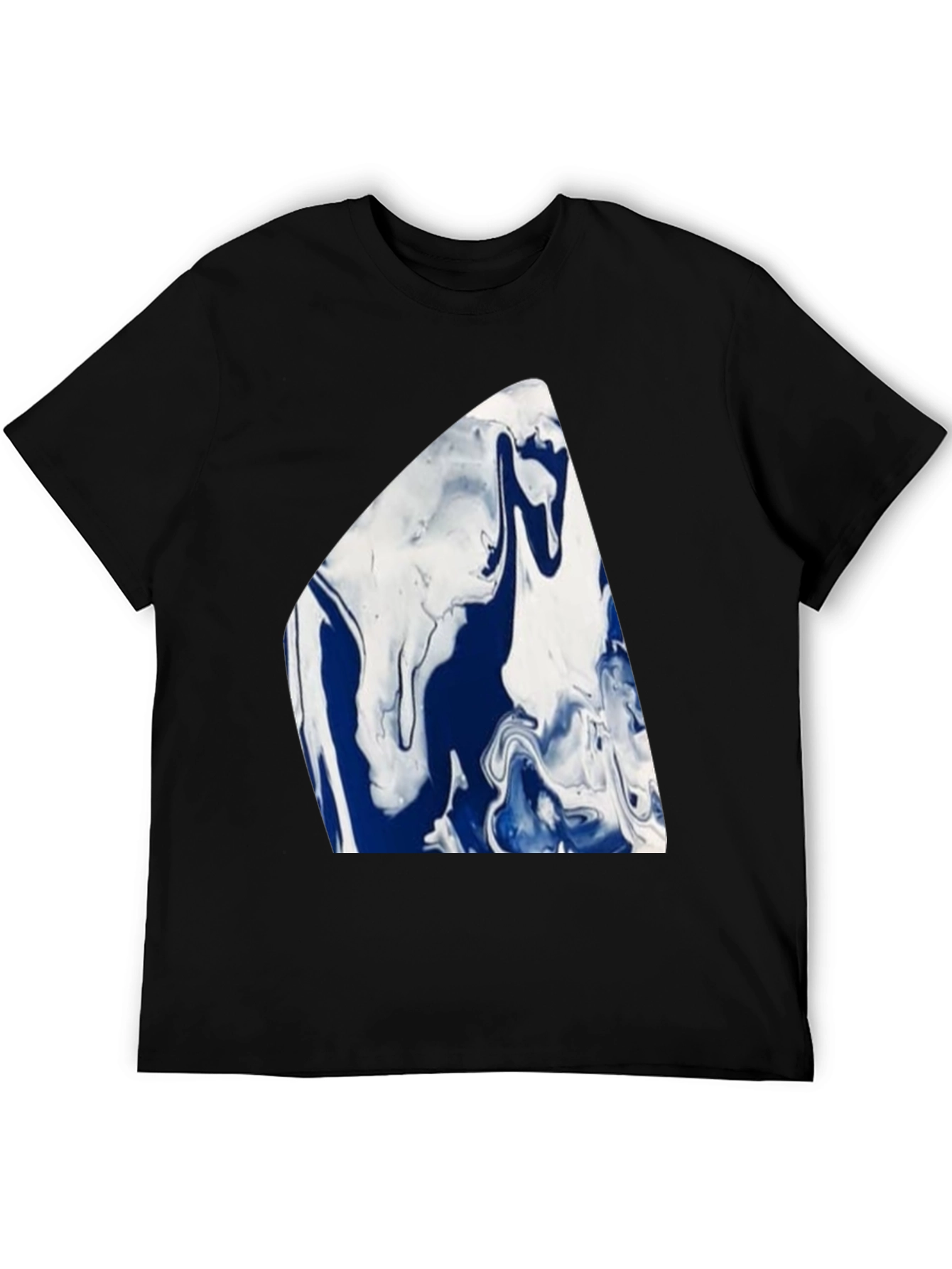 Abstract Blue & White Marble Graphic Tee - 5