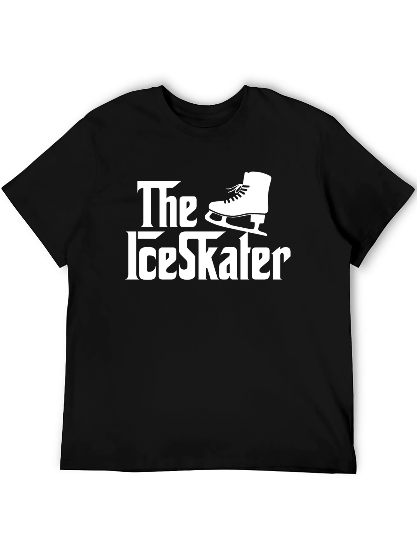 Black The Ice Skater T-Shirt - Novelty Graphic Tee view 5