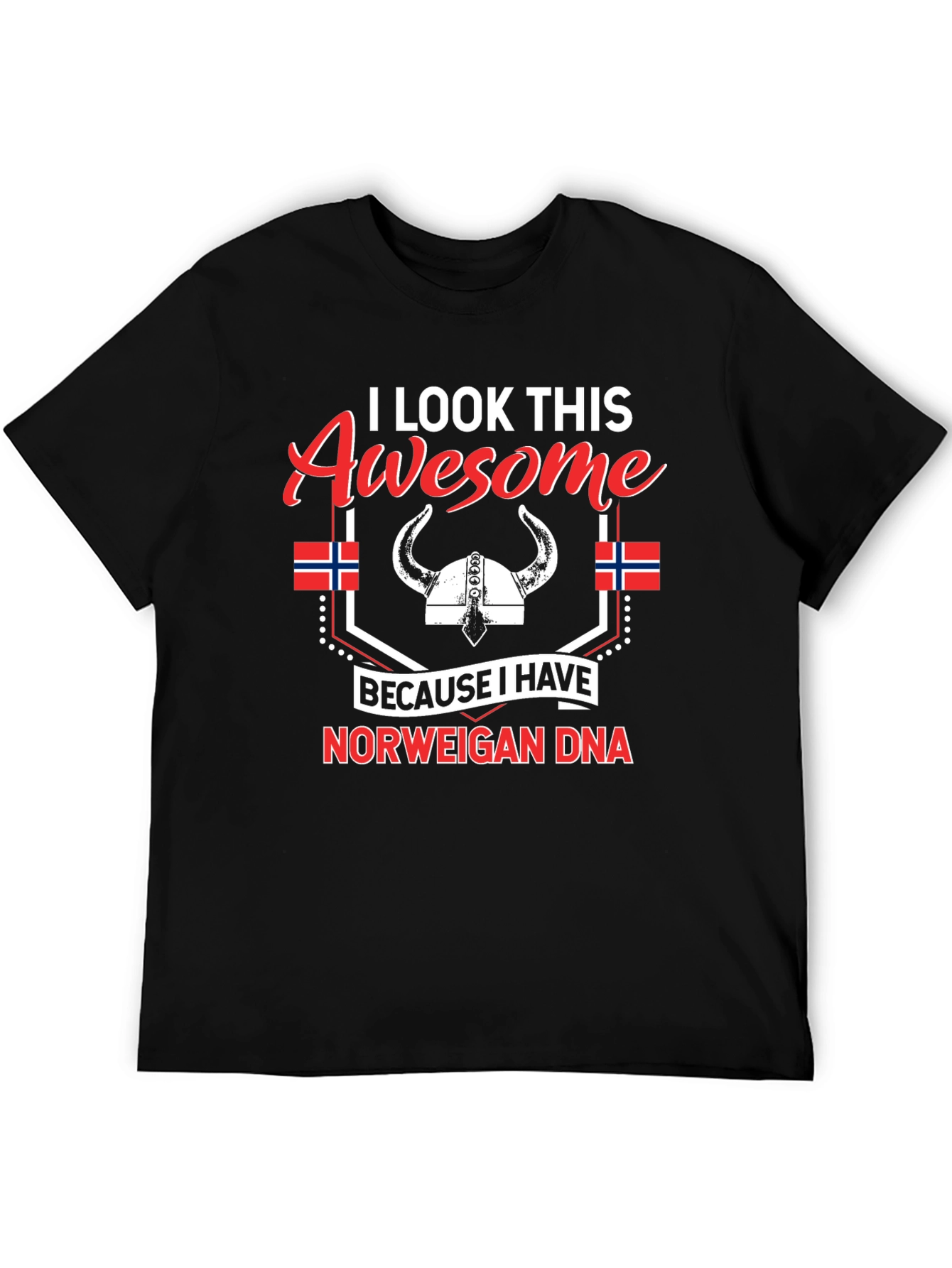Black Awesome Norwegian DNA T-Shirt view 5