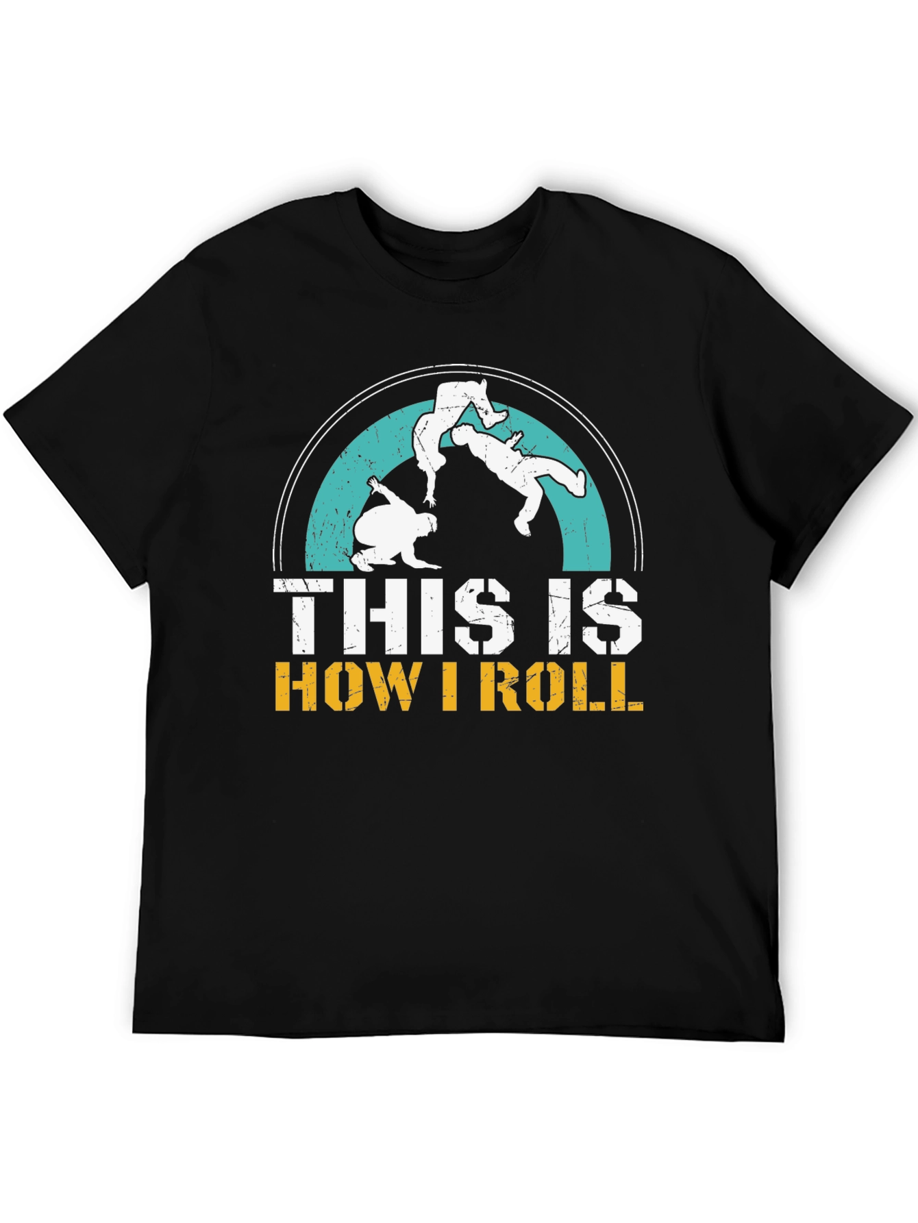 Black This is How I Roll Jiu Jitsu Black T-Shirt view 5