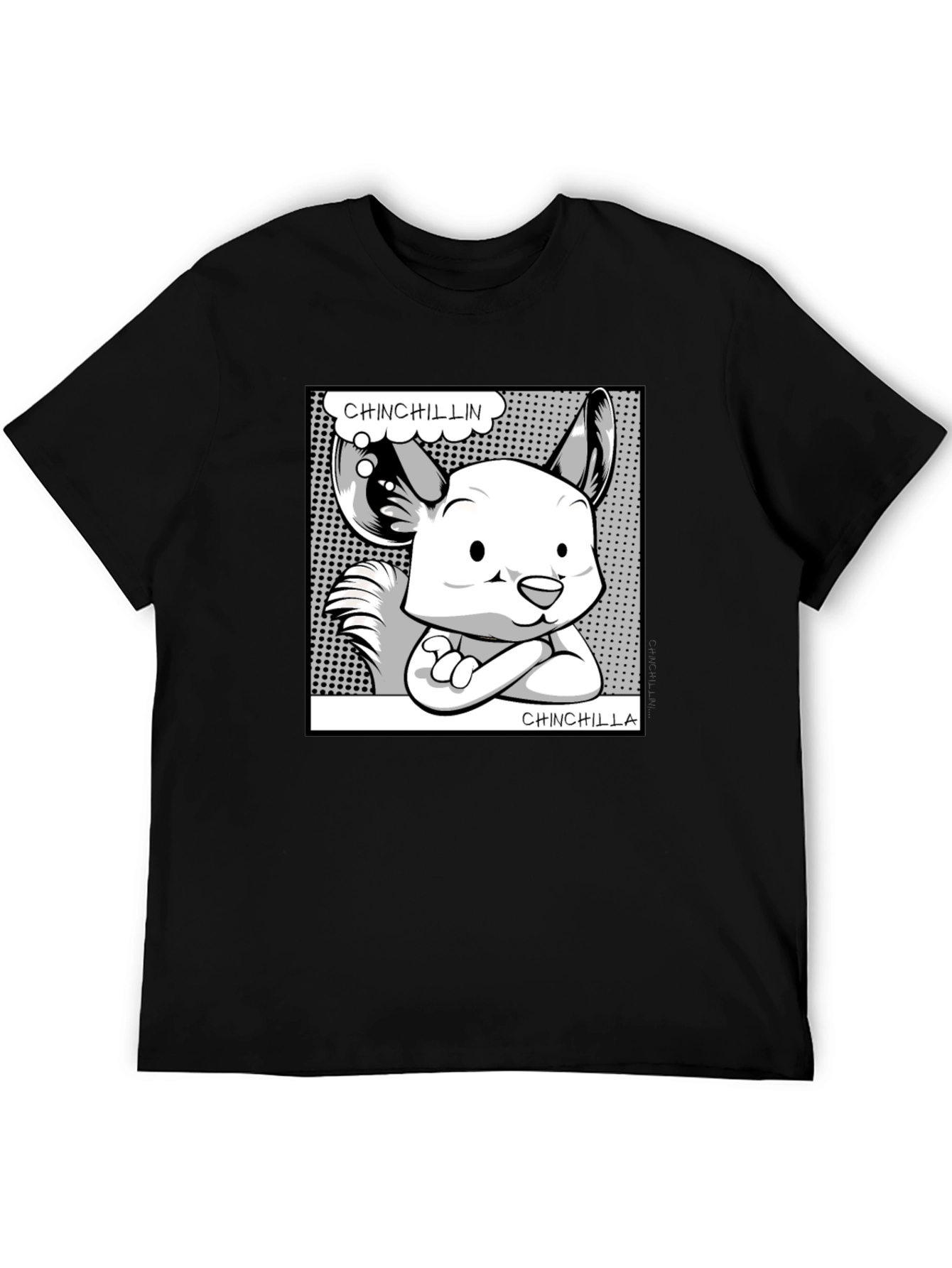 Black Chinchillin' Chinchilla Graphic Tee - Black view 5
