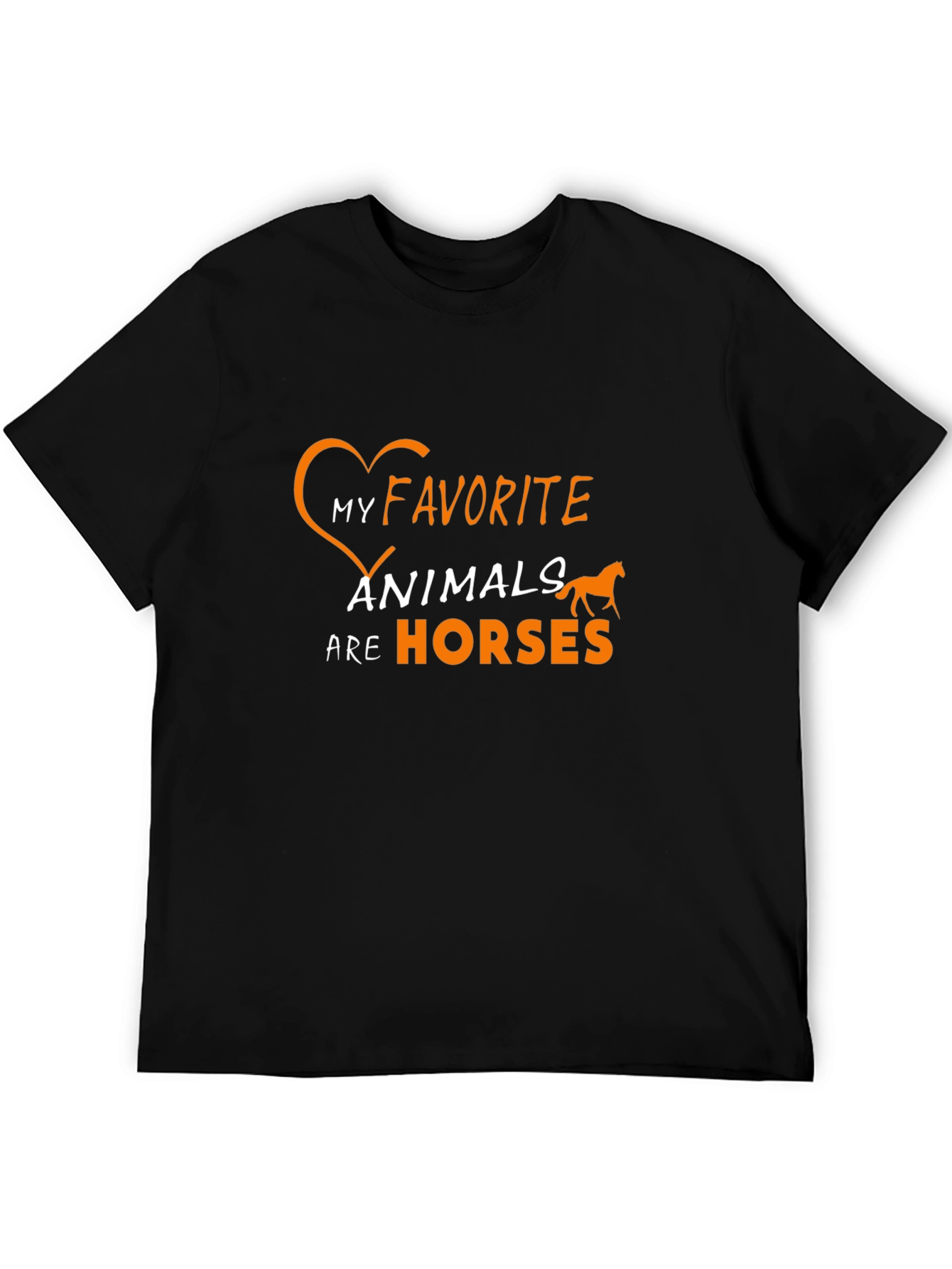 Black My Favorite Animals Are Horses T-Shirt view 5