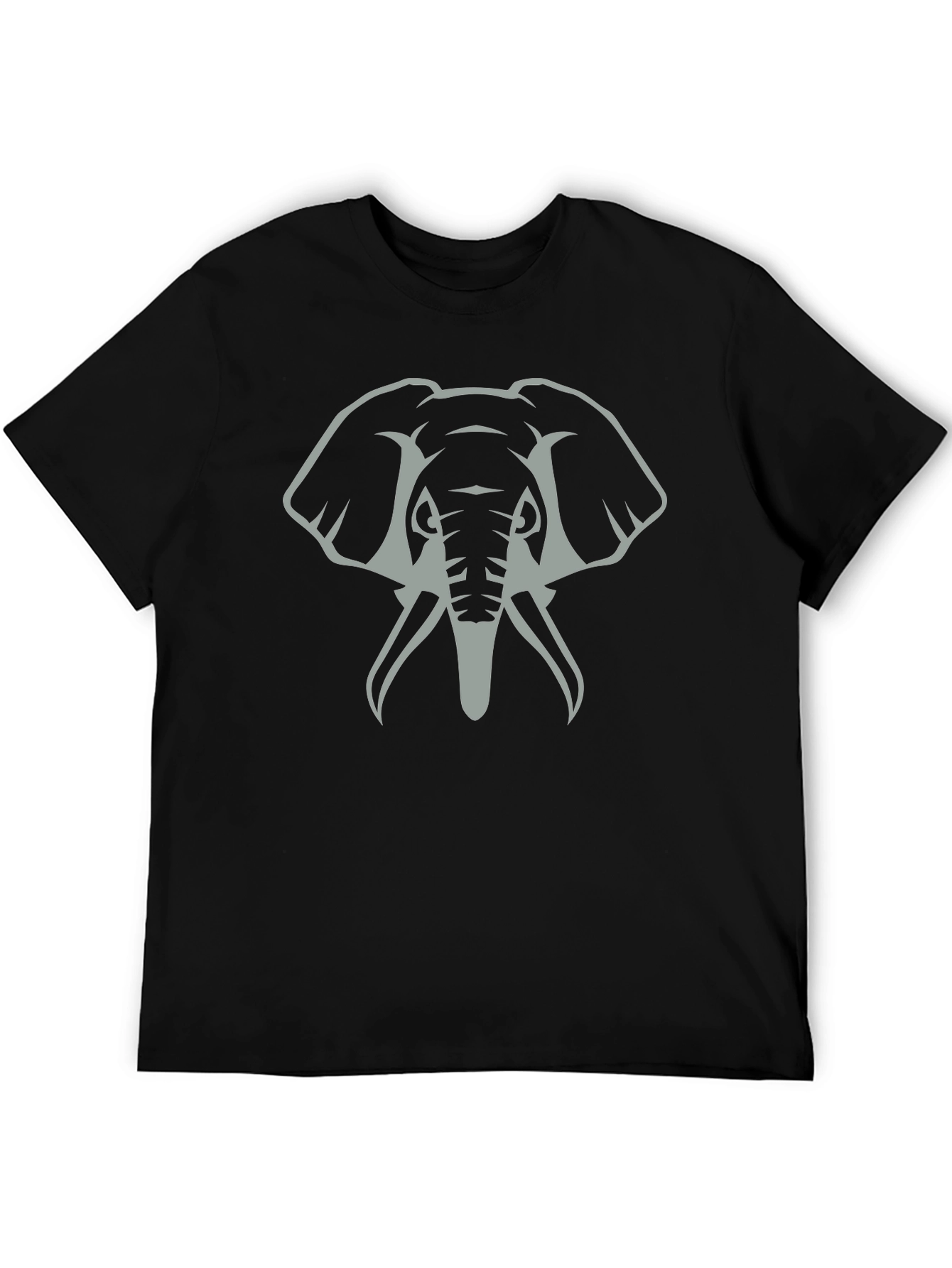 Elephant Graphic Tee - Mens Casual Black T-Shirt - 5
