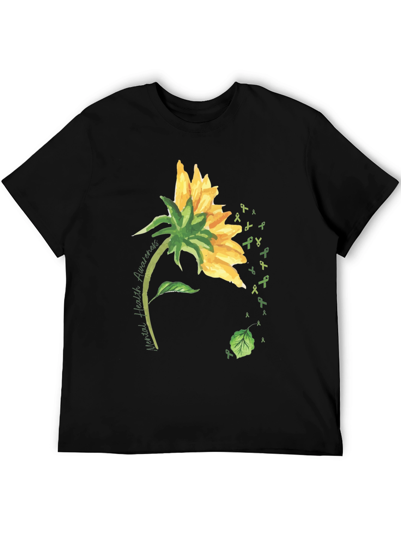 Black Mental Health Awareness Sunflower T-Shirt view 5