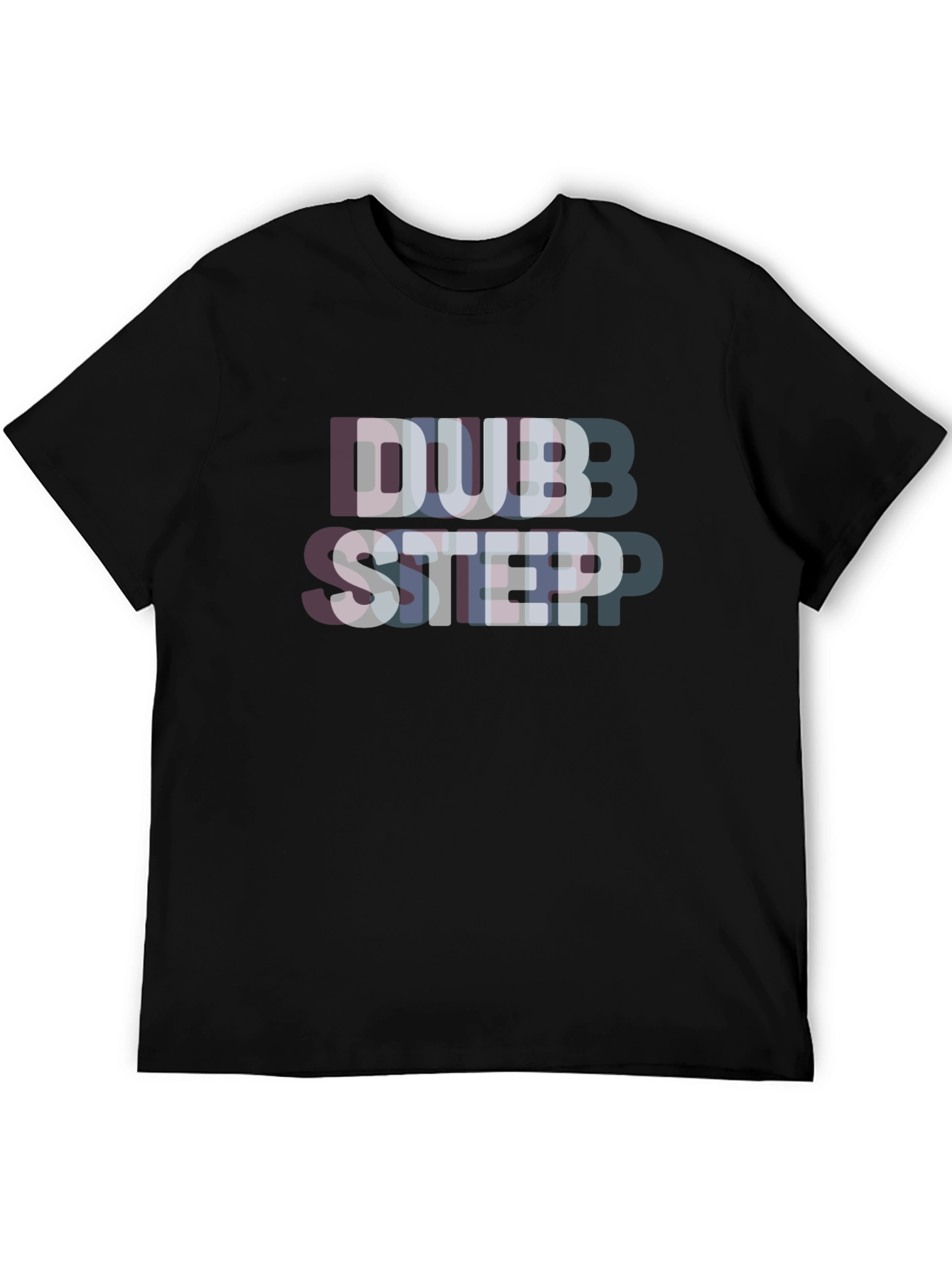 Black Dubstep Glitch Effect Black T-Shirt view 5