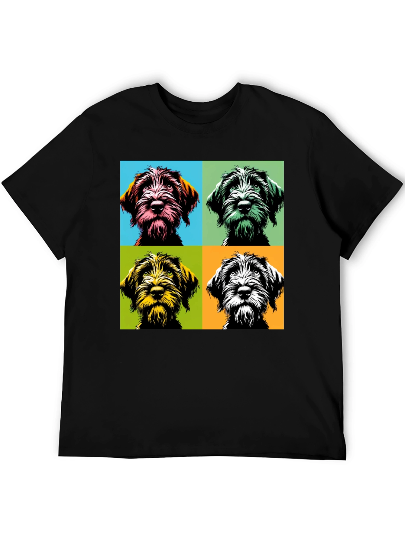 Black Dog Pop Art T-Shirt, Stylish Canine Tee view 5