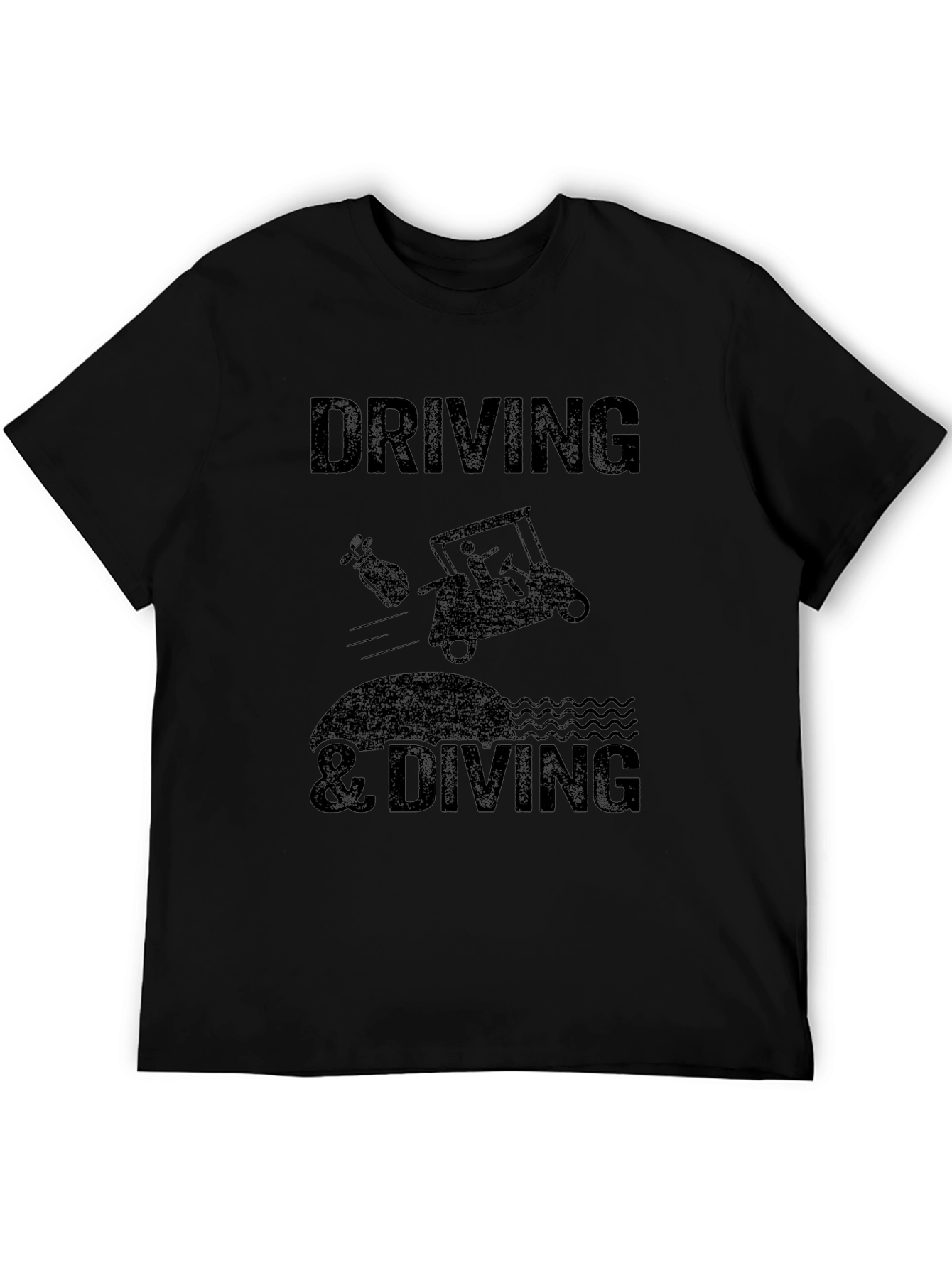 Black Driving & Diving Graphic Tee - Golf Humor T-Shirt view 5
