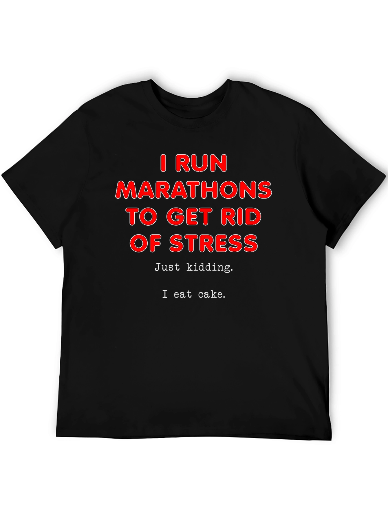 Black Funny Marathon Runner T-Shirt - I Eat Cake Design view 5