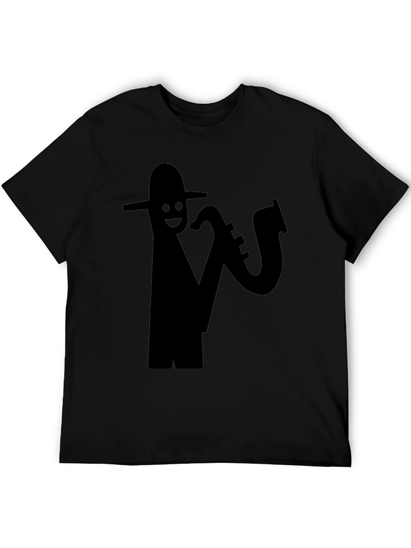 Black Cool Saxophone Player Black T-Shirt view 5