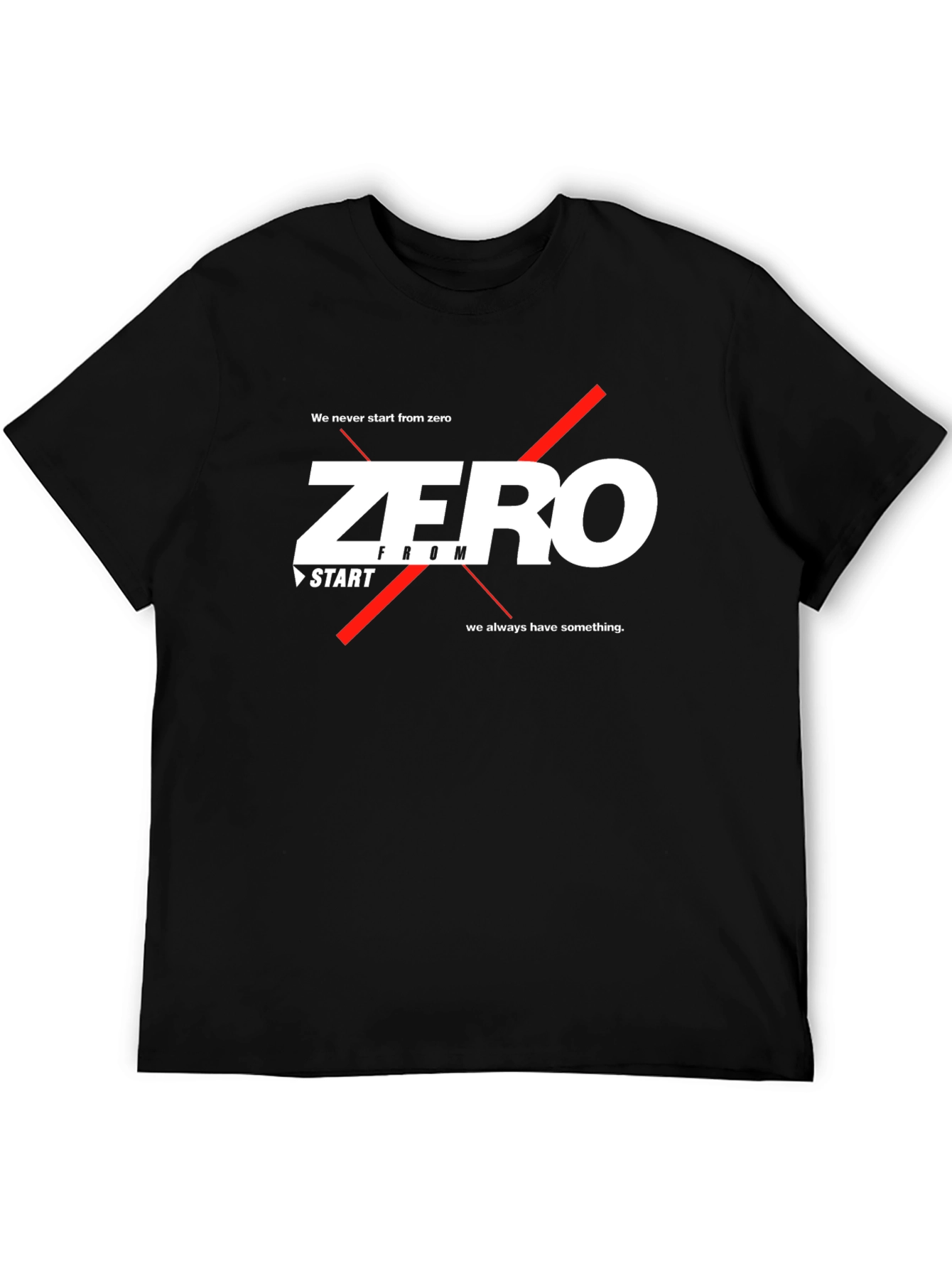 Black Zero From Start Men's Black Graphic Tee view 5