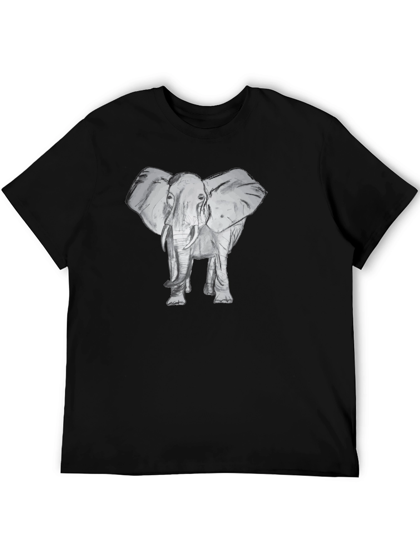 Elephant Graphic Black T-Shirt - 5