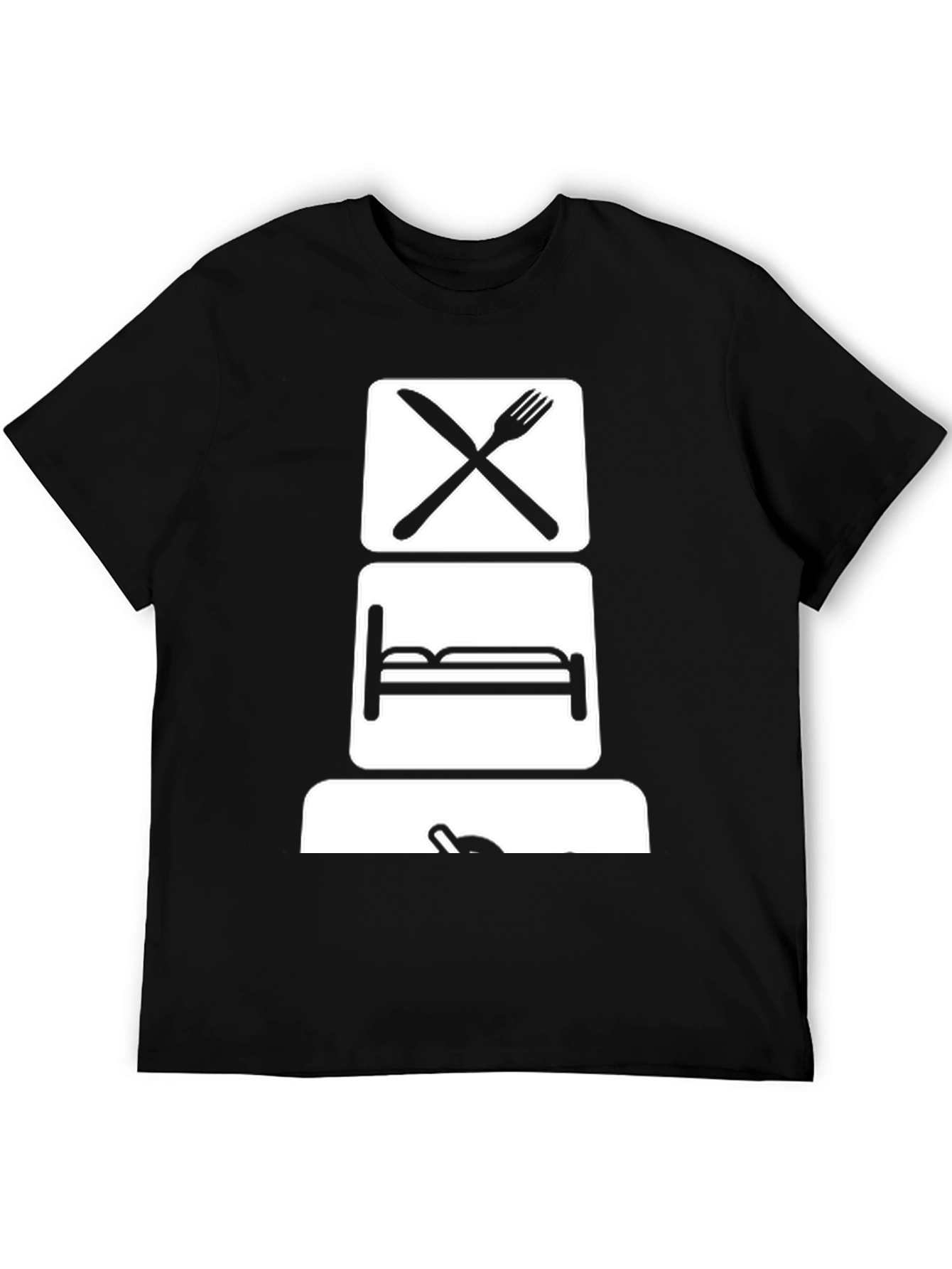 Black Eat, Sleep, Game T-Shirt - Black Graphic Tee view 5