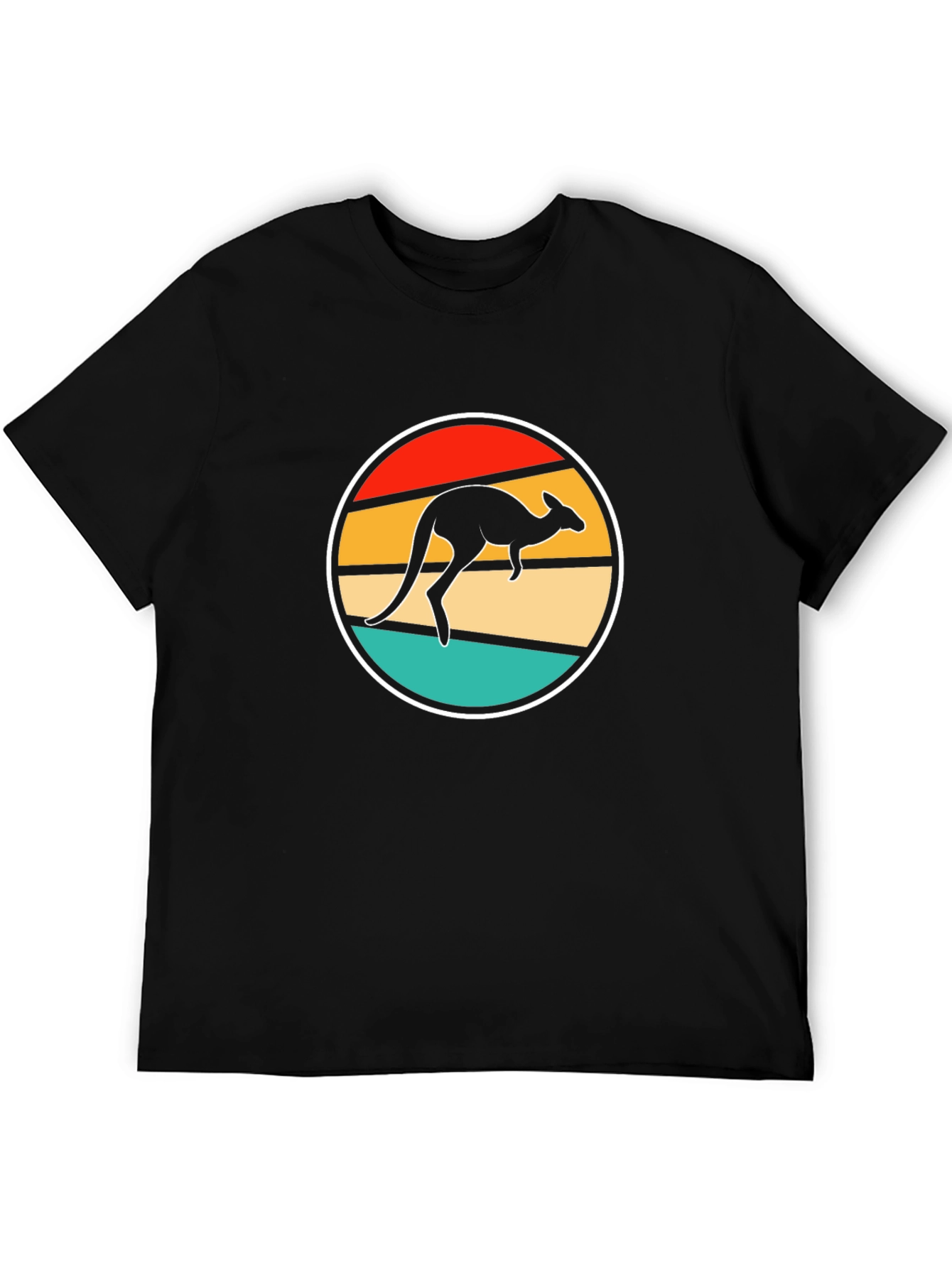 Black Retro Kangaroo T-Shirt - Black Novelty Tee view 5