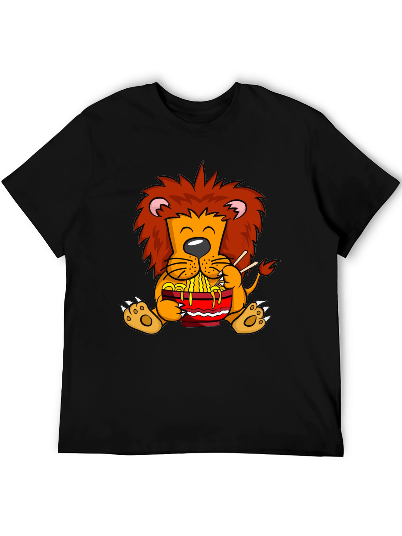 Black Lion Ramen T-Shirt - Cartoon Style view 5