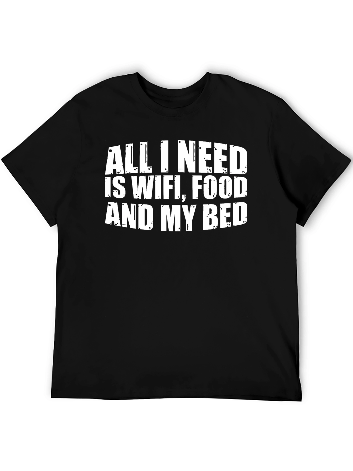 Black WiFi Food Bed Funny Graphic Tee - Soft Cotton view 5