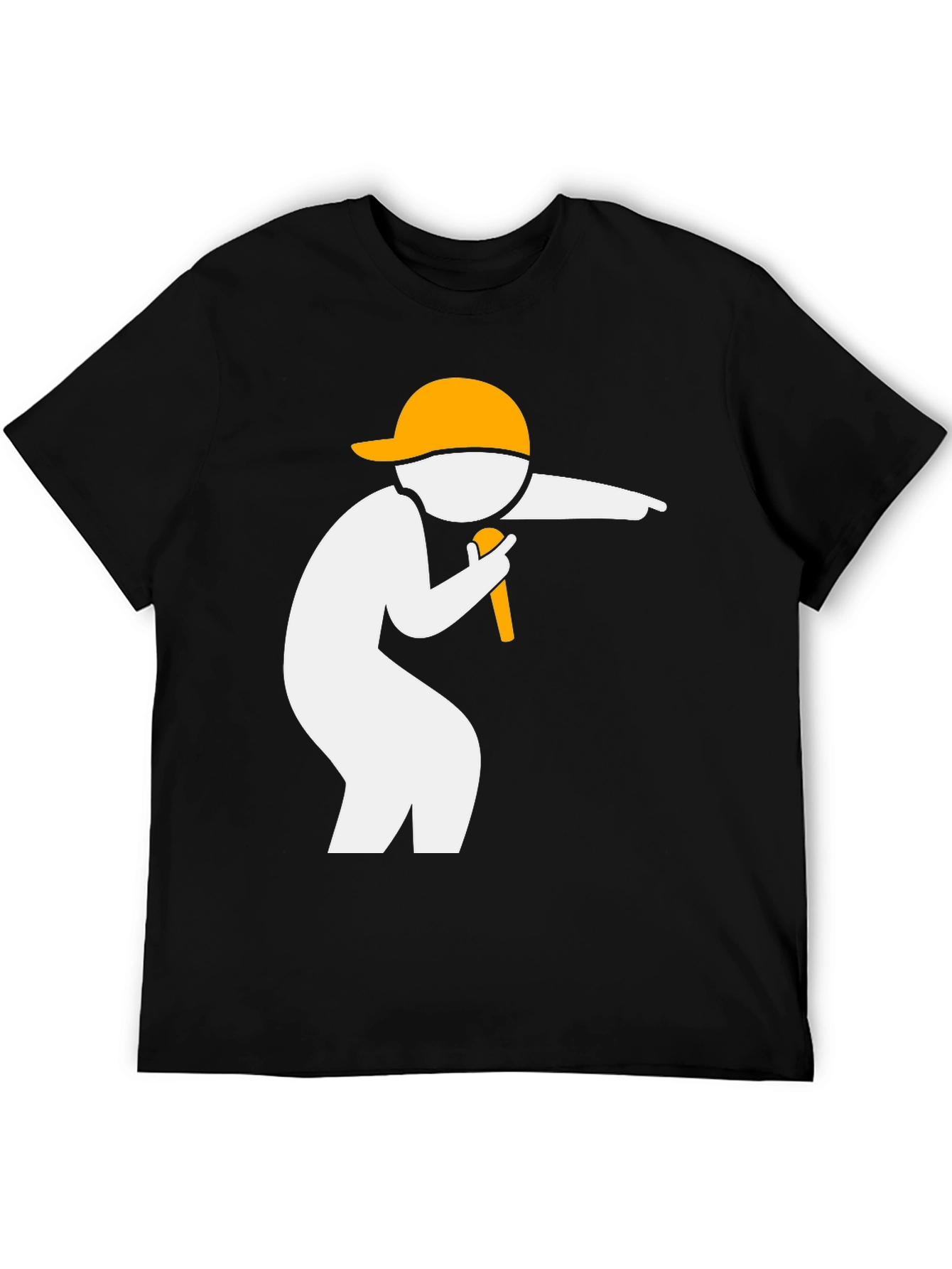 Black Mic Drop Graphic Tee - Black Cotton T-Shirt view 5