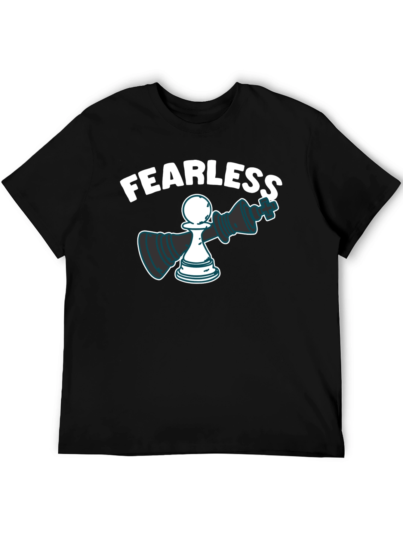 Black Fearless Chess Graphic Tee view 5