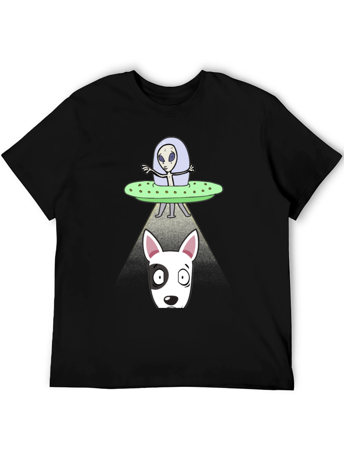 Black Alien Abduction Dog T-Shirt - UFO Graphic Tee view 5
