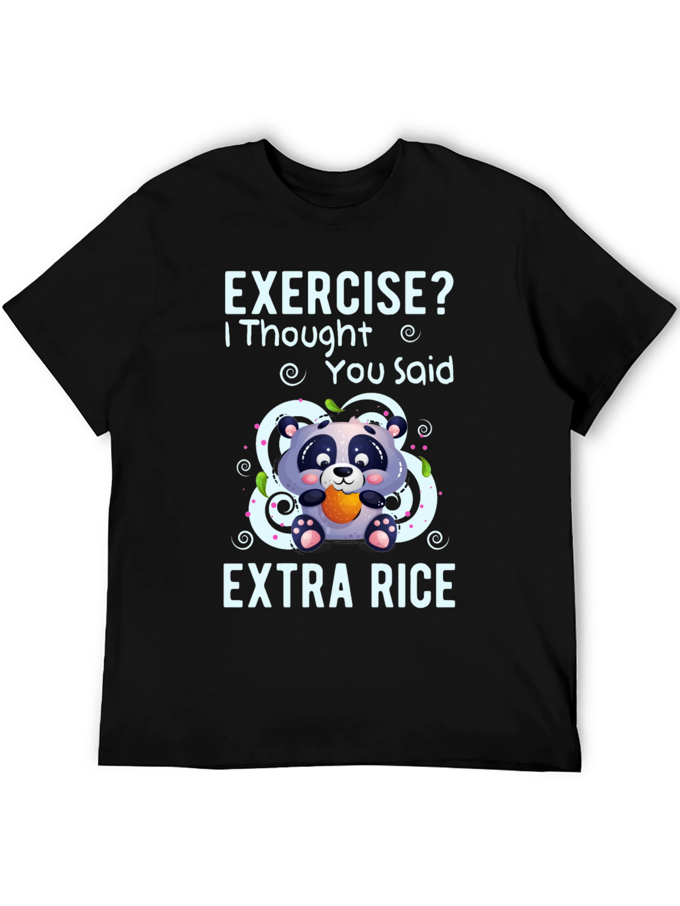 Black Exercise? Extra Rice Panda Graphic Tee view 5