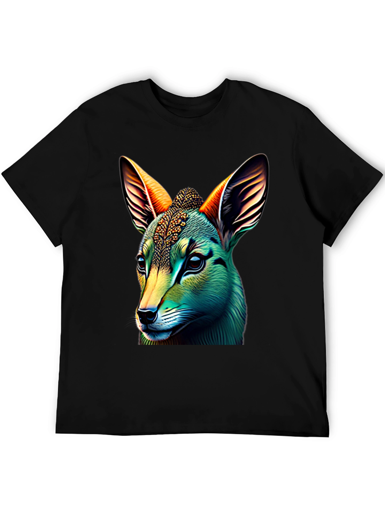 Black Vibrant Animal Graphic Tee - Unique Design view 5