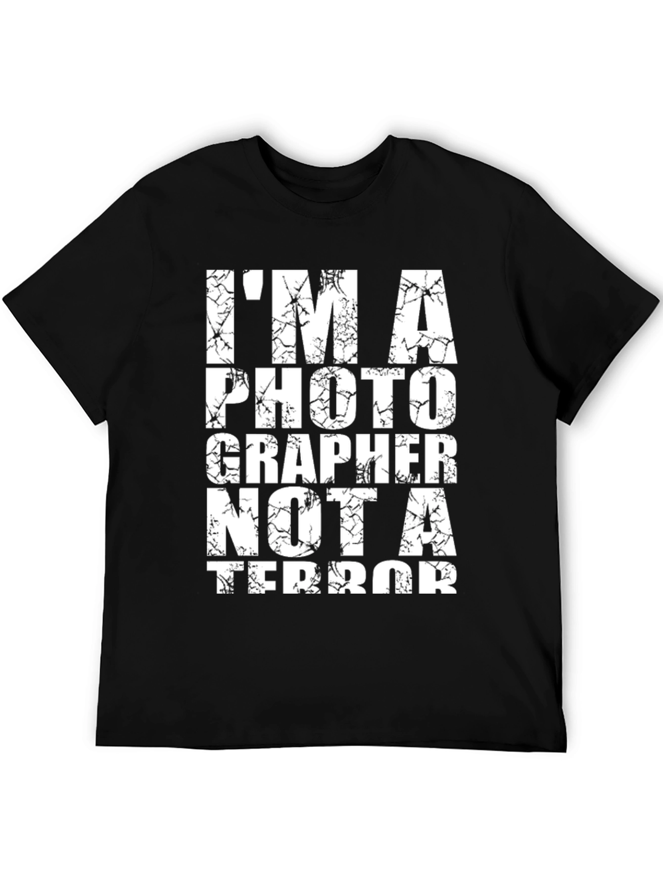 Black I'm A Photographer Not A Terrorist Black T-Shirt view 5